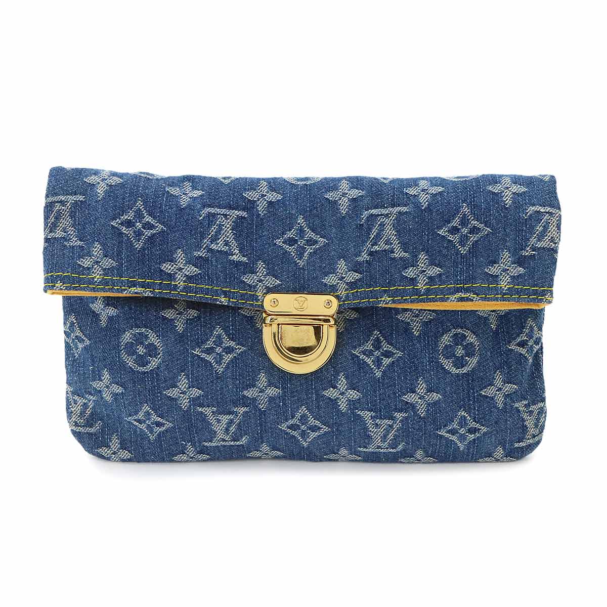 Monogram Denim Pochette Plat Clutch Bag M95007