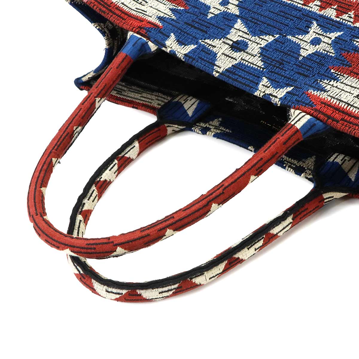 American Flag Book Tote Large Bag Canvas Multicolor