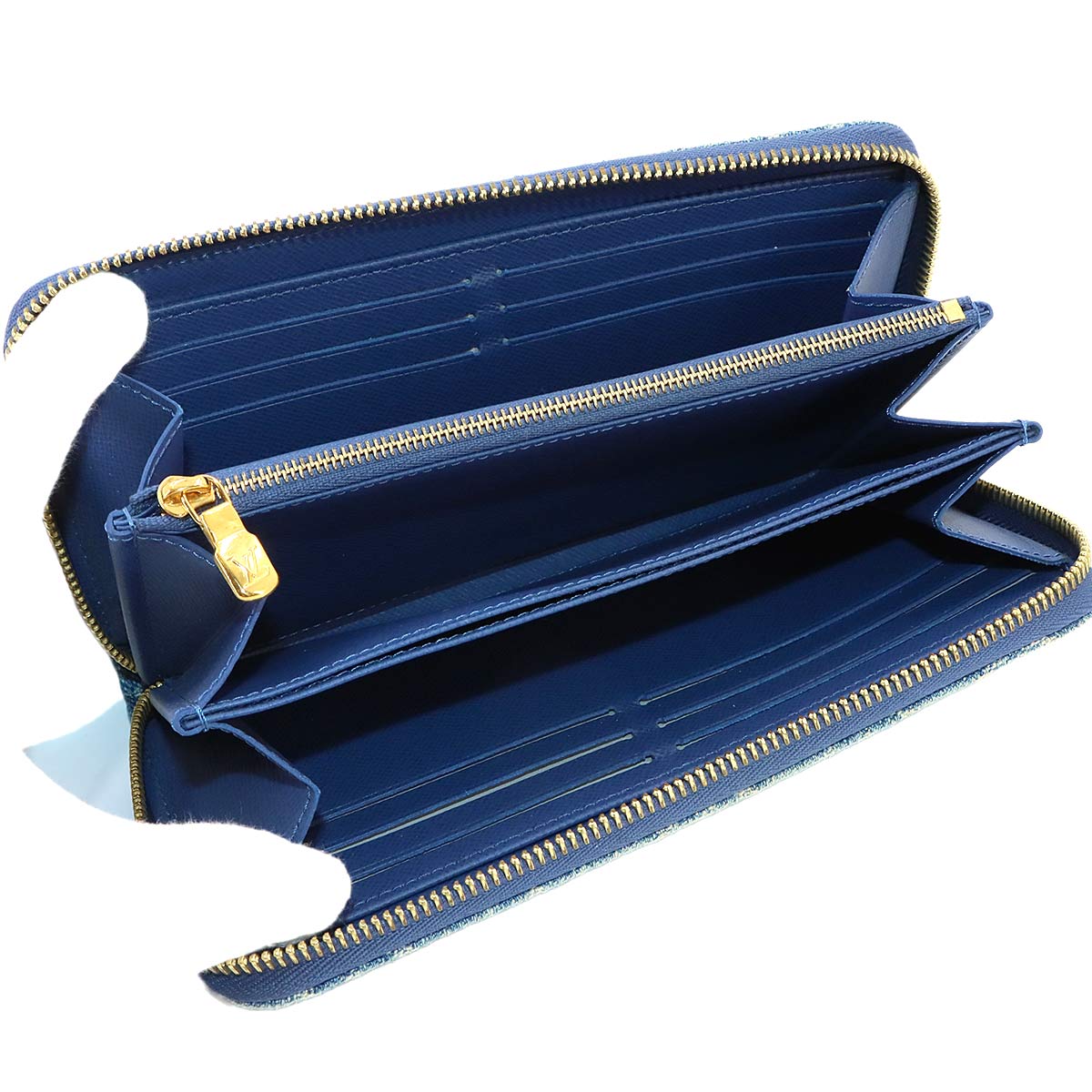 LV Remix Monogram Denim Zippy Wallet Blue M82958
