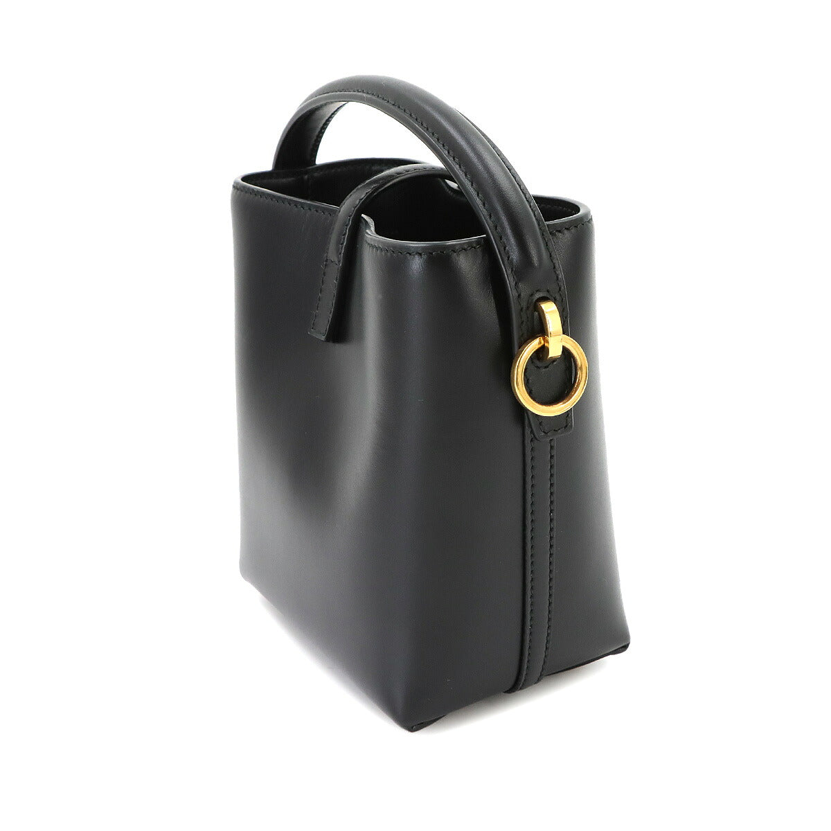 LE37 Hand Shoulder Bag Leather Black 765870 YSL