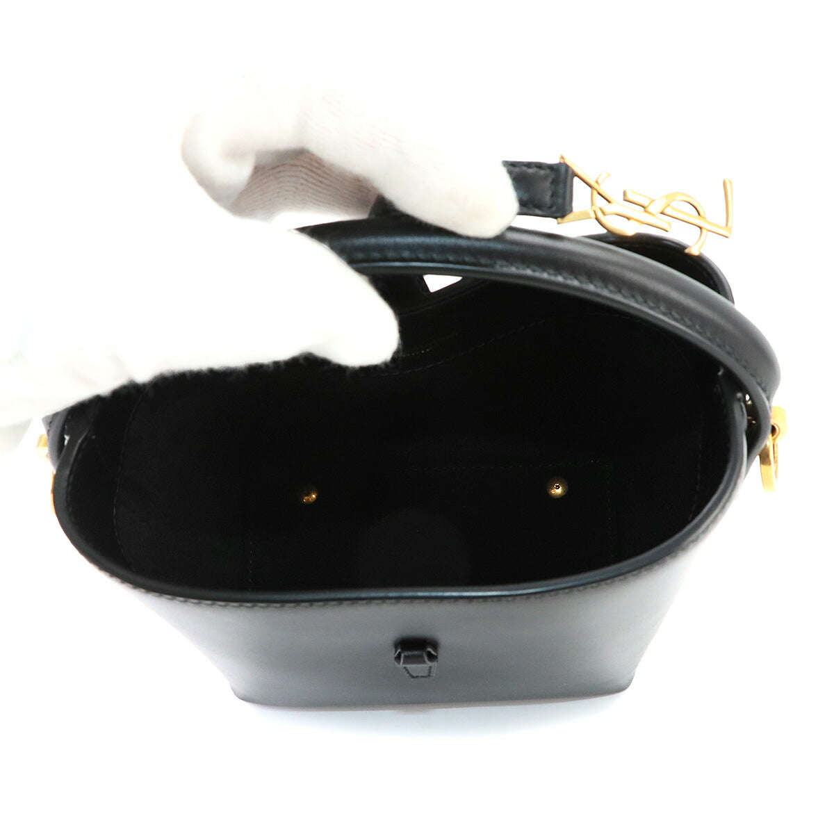 LE37 Hand Shoulder Bag Leather Black 765870 YSL