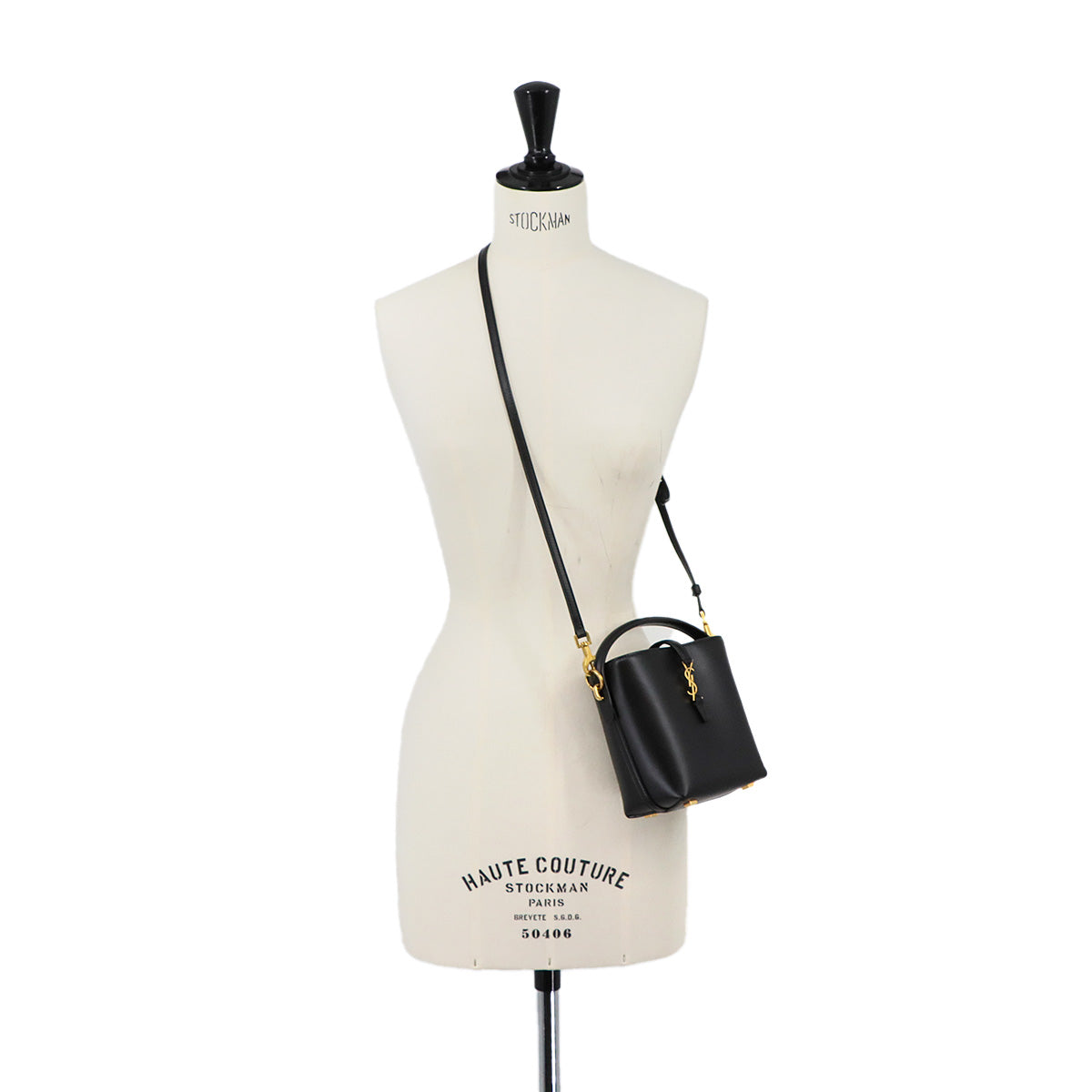 LE37 Hand Shoulder Bag Leather Black 765870 YSL