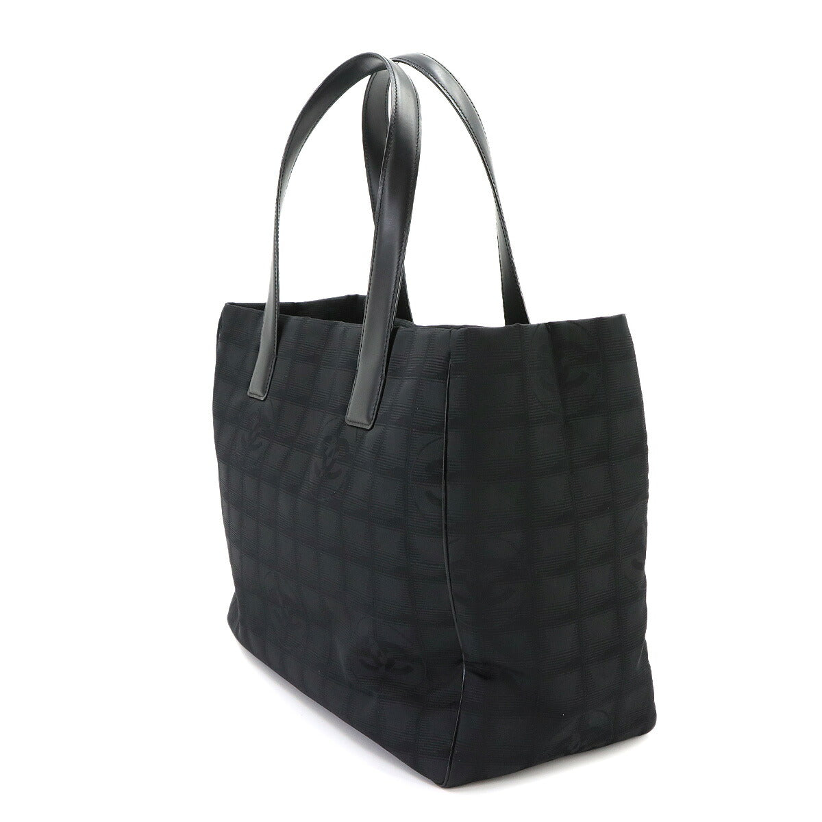 New Travel Line Tote MM Bag Nylon Jacquard Leather Black A15991