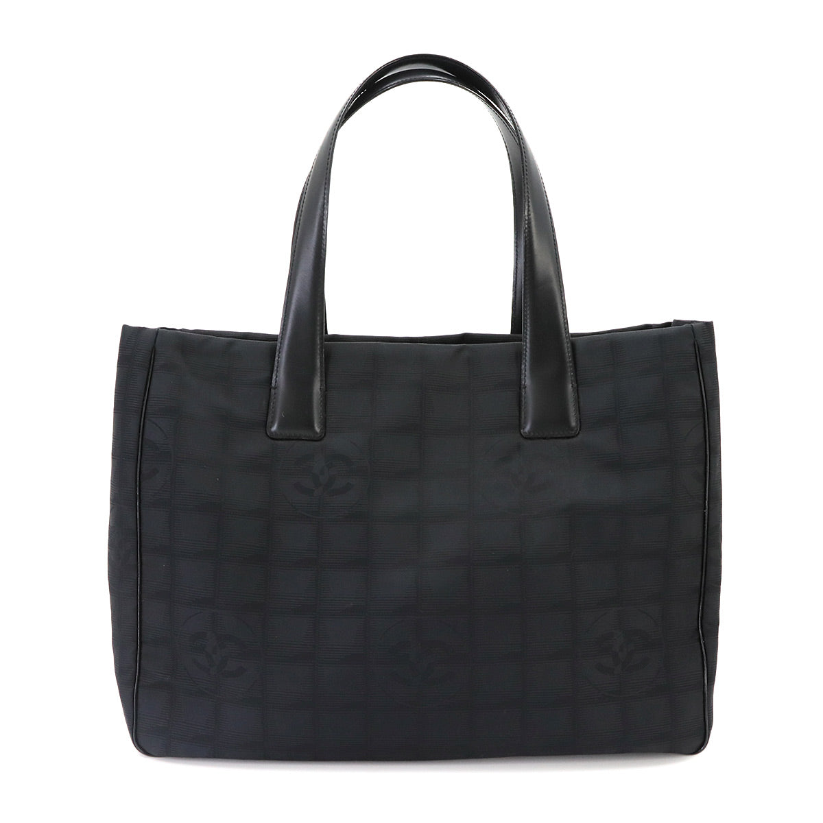 New Travel Line Tote MM Bag Nylon Jacquard Leather Black A15991