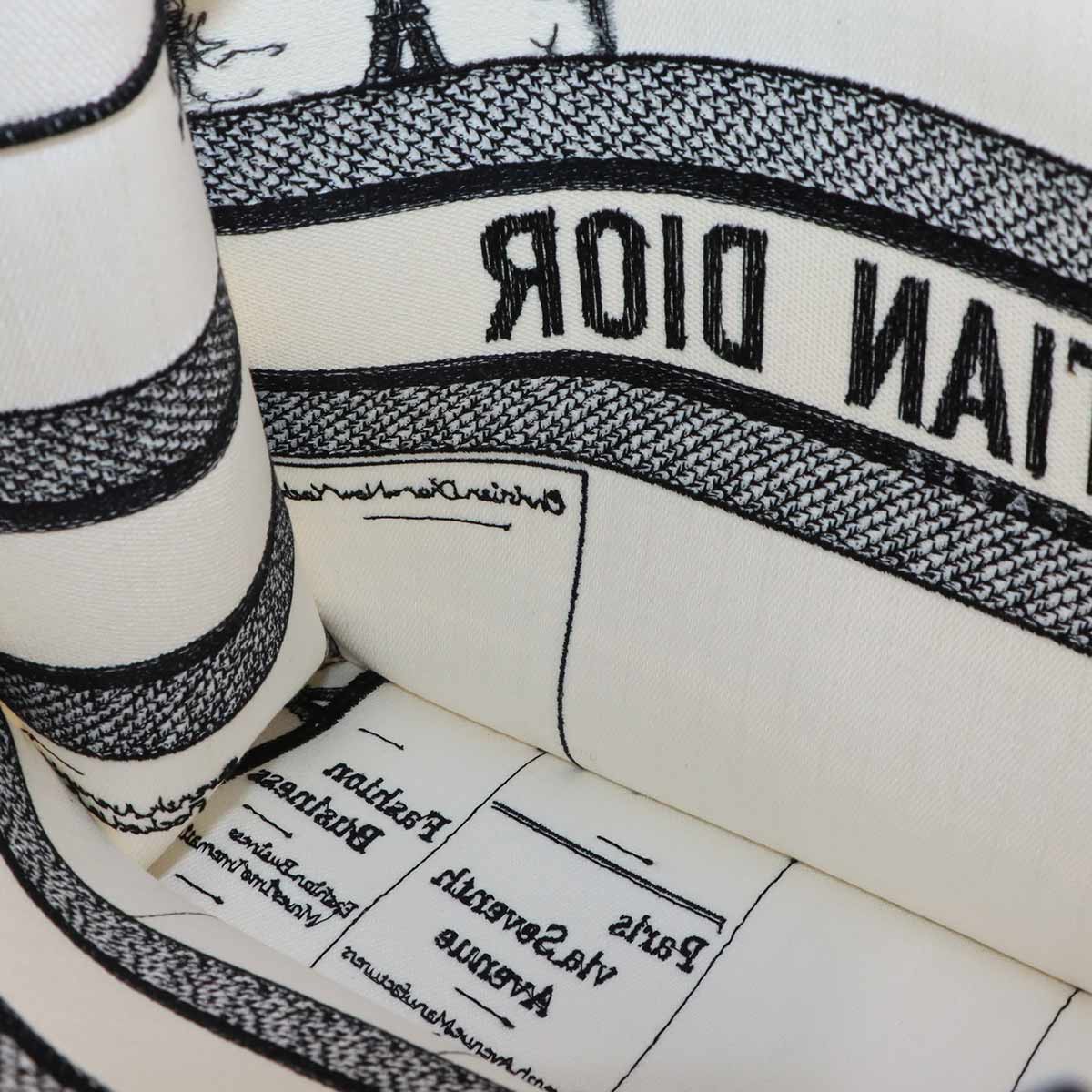 Book Tote Bag Medium Canvas White Black News paper