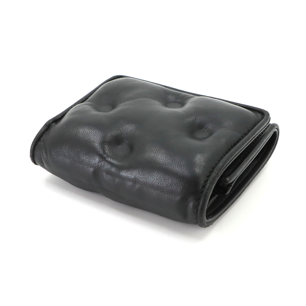 Glam Slam Compact Wallet Black Leather Purse