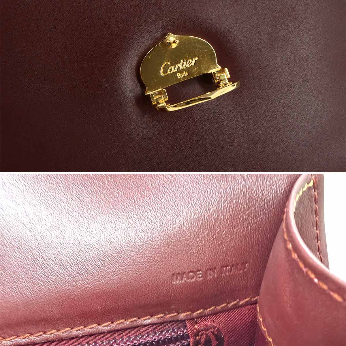Must Line Hand Bag Leather Bordeaux Purse