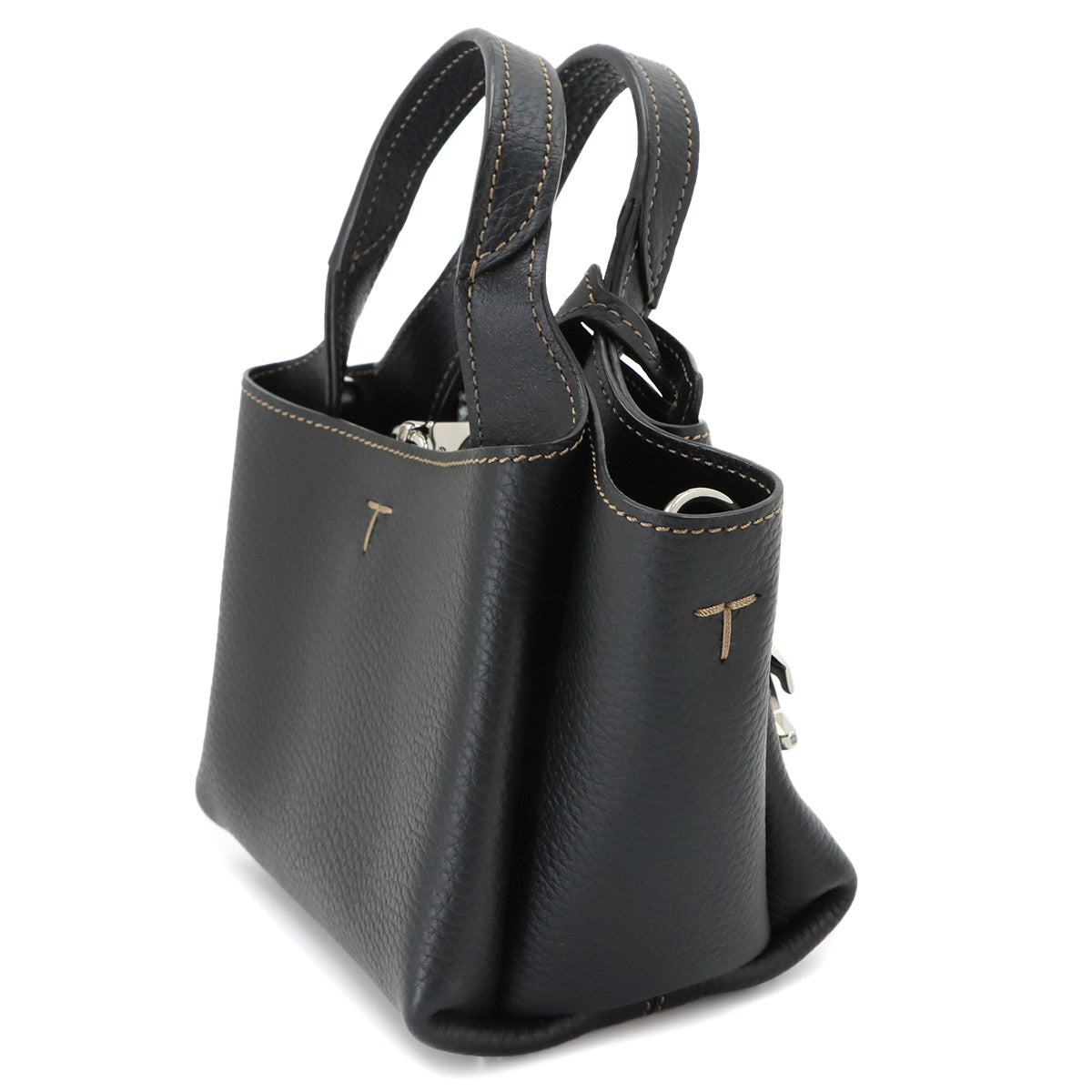 Timeless Micro 2way Hand Shoulder Bag Leather Black