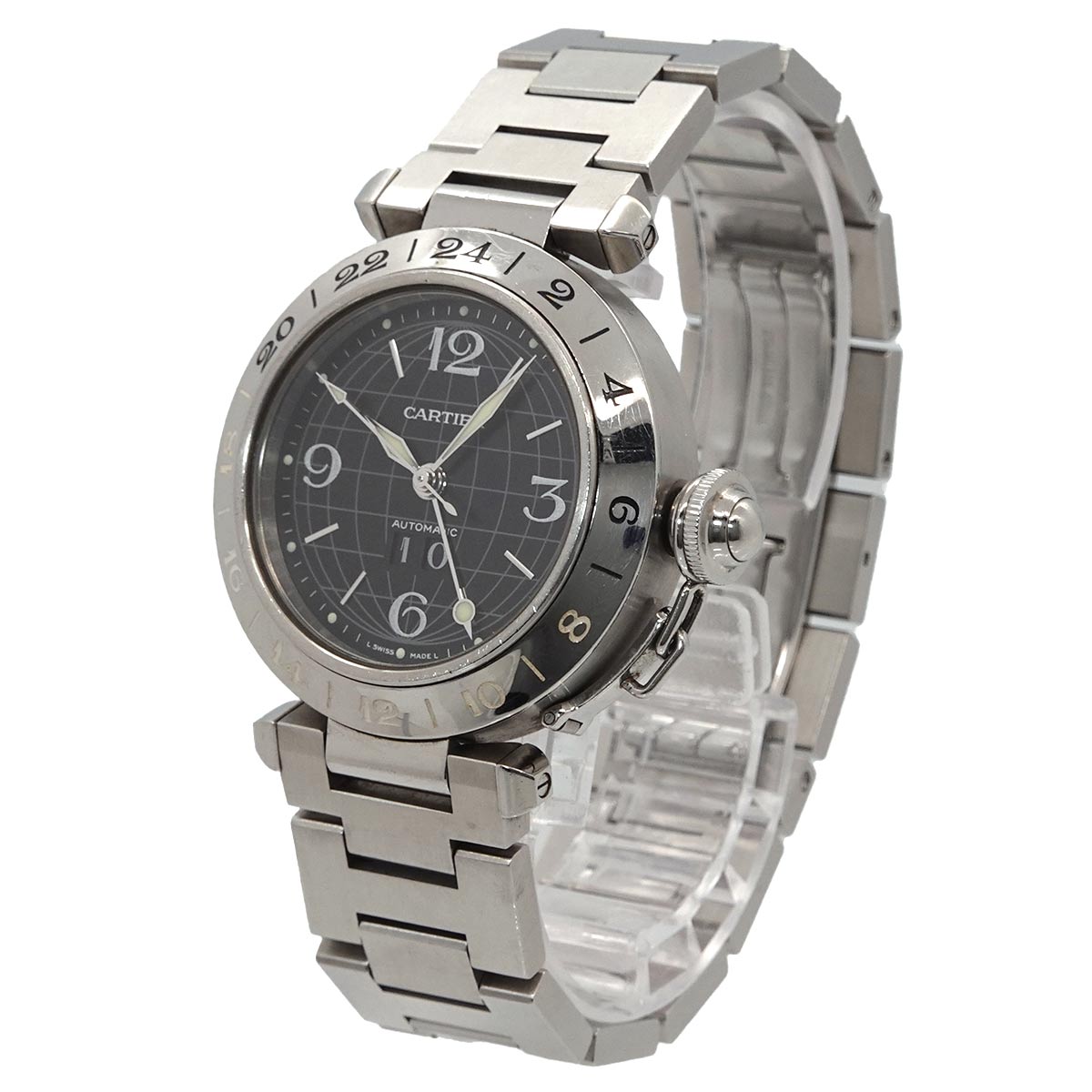 Cartier Pasha C Meridian GMT Big Date W31049M7 Automatic Boys watch