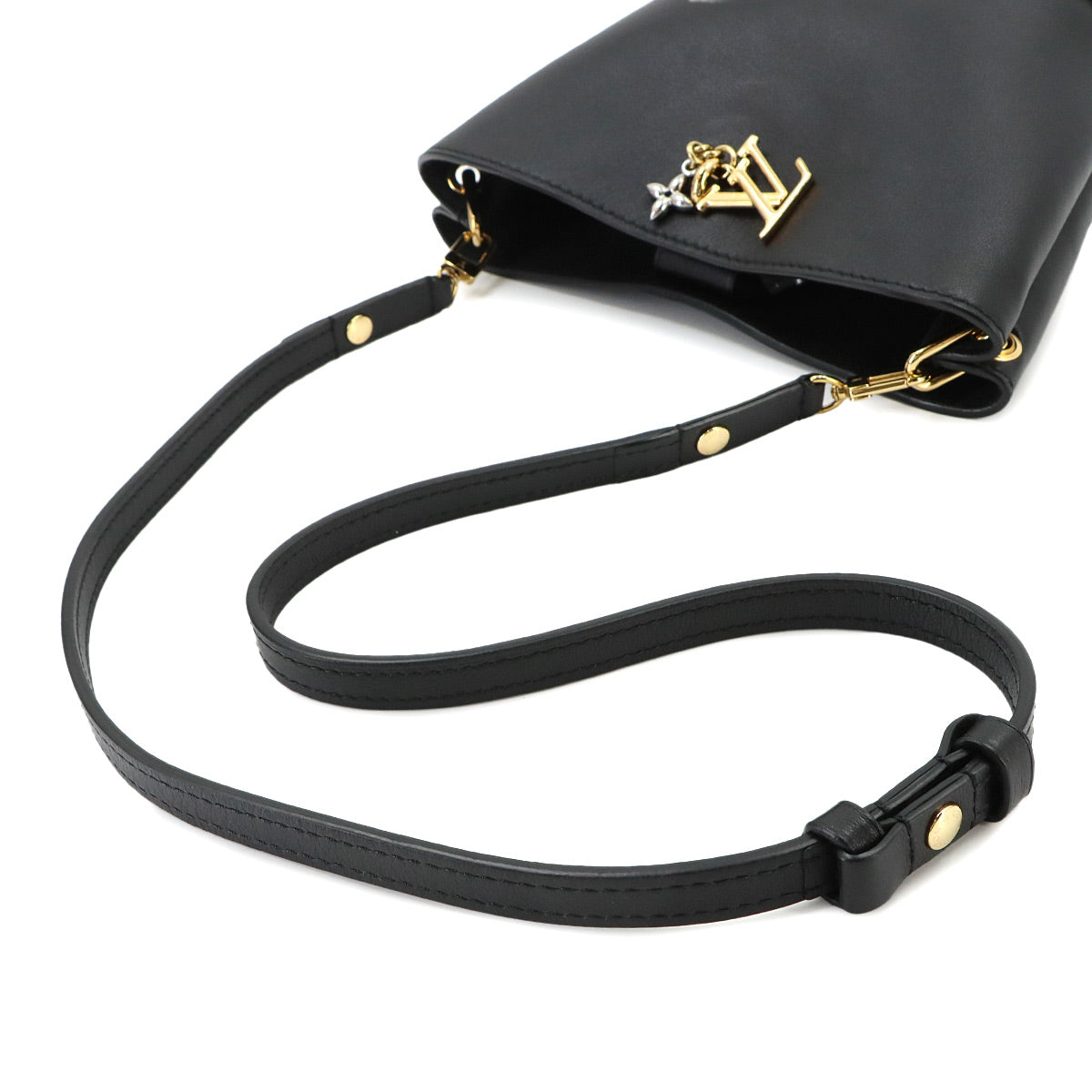 LV Bloom Mini Hobo Shoulder Bag Leather Black M27260