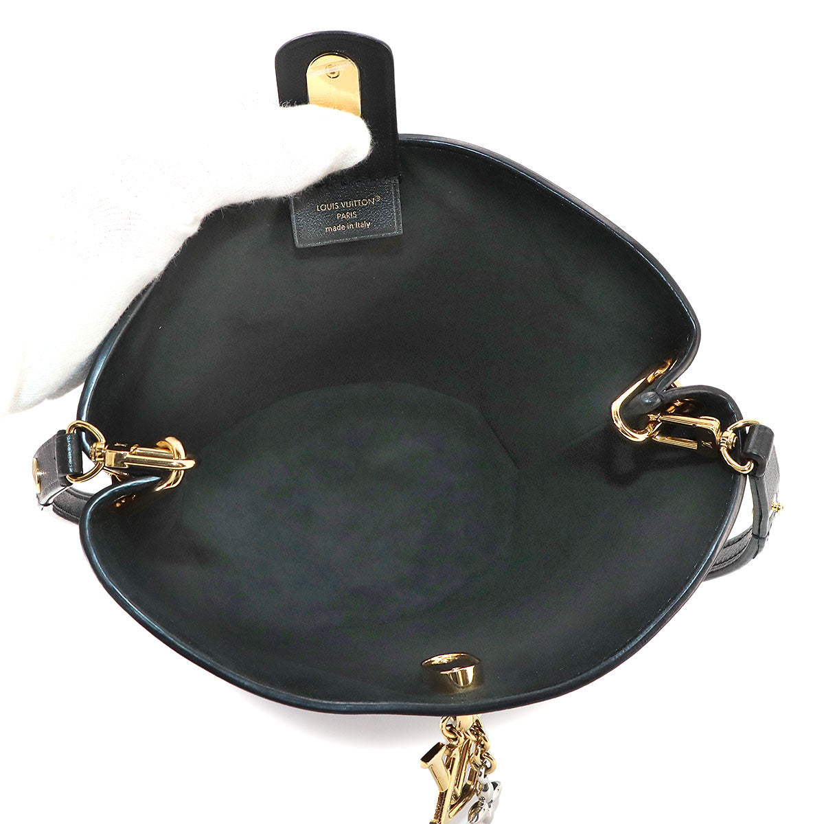 LV Bloom Mini Hobo Shoulder Bag Leather Black M27260