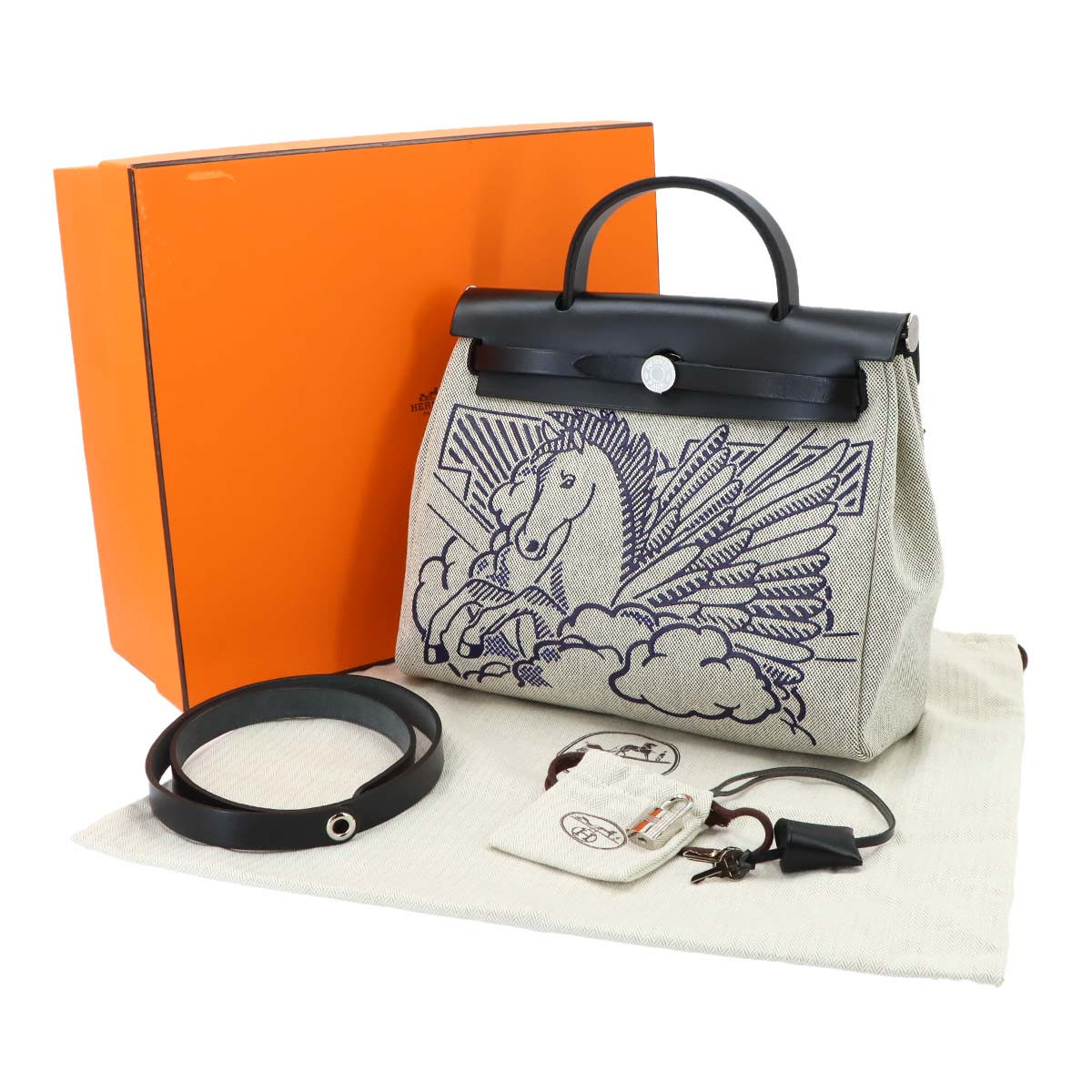 HerBag Zip 31 PEGASE POP 2way Bag Vache Hunter Toile H Grey Y