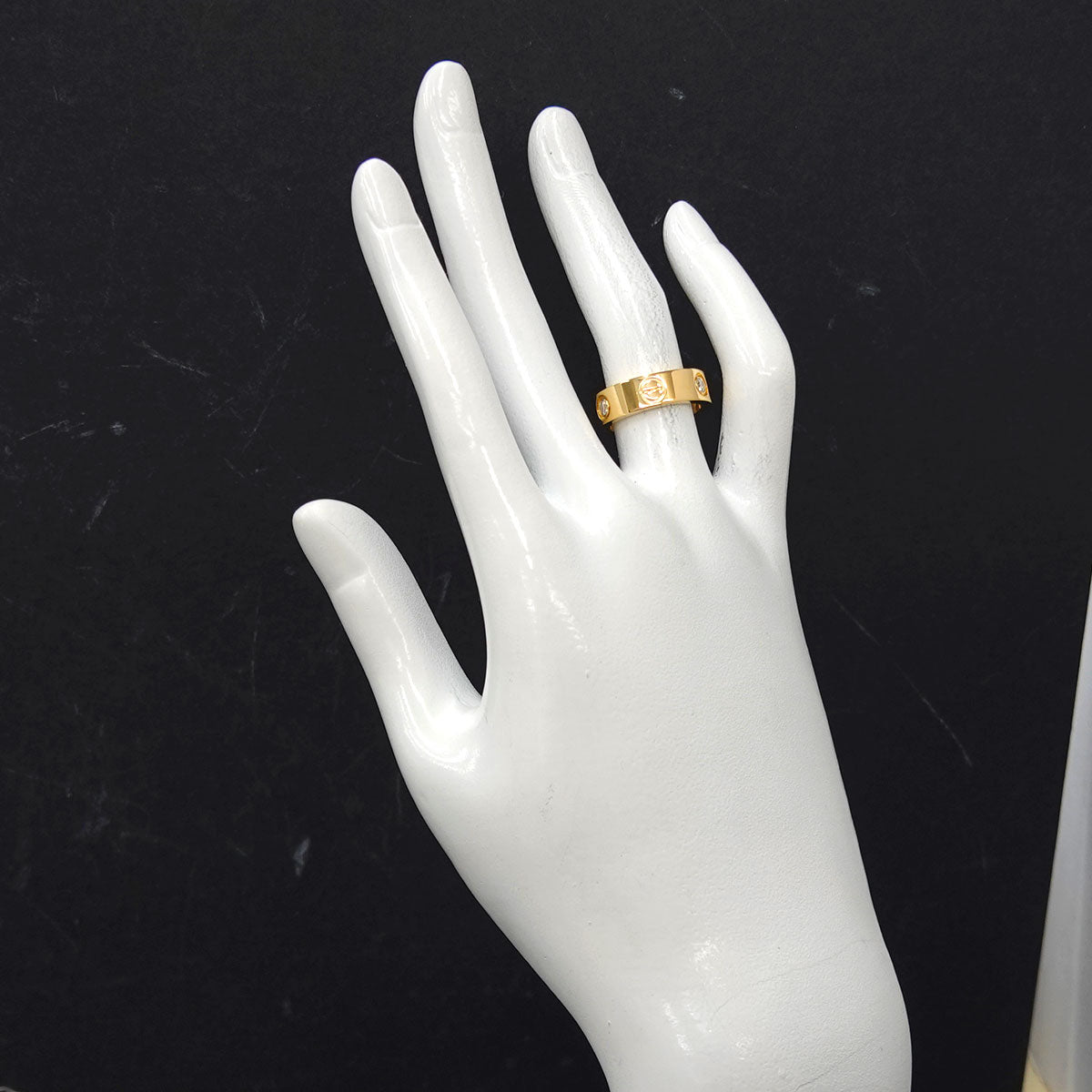 Love Ring Half Diamond 18K YG 750 size49 4.5-4.75(US)