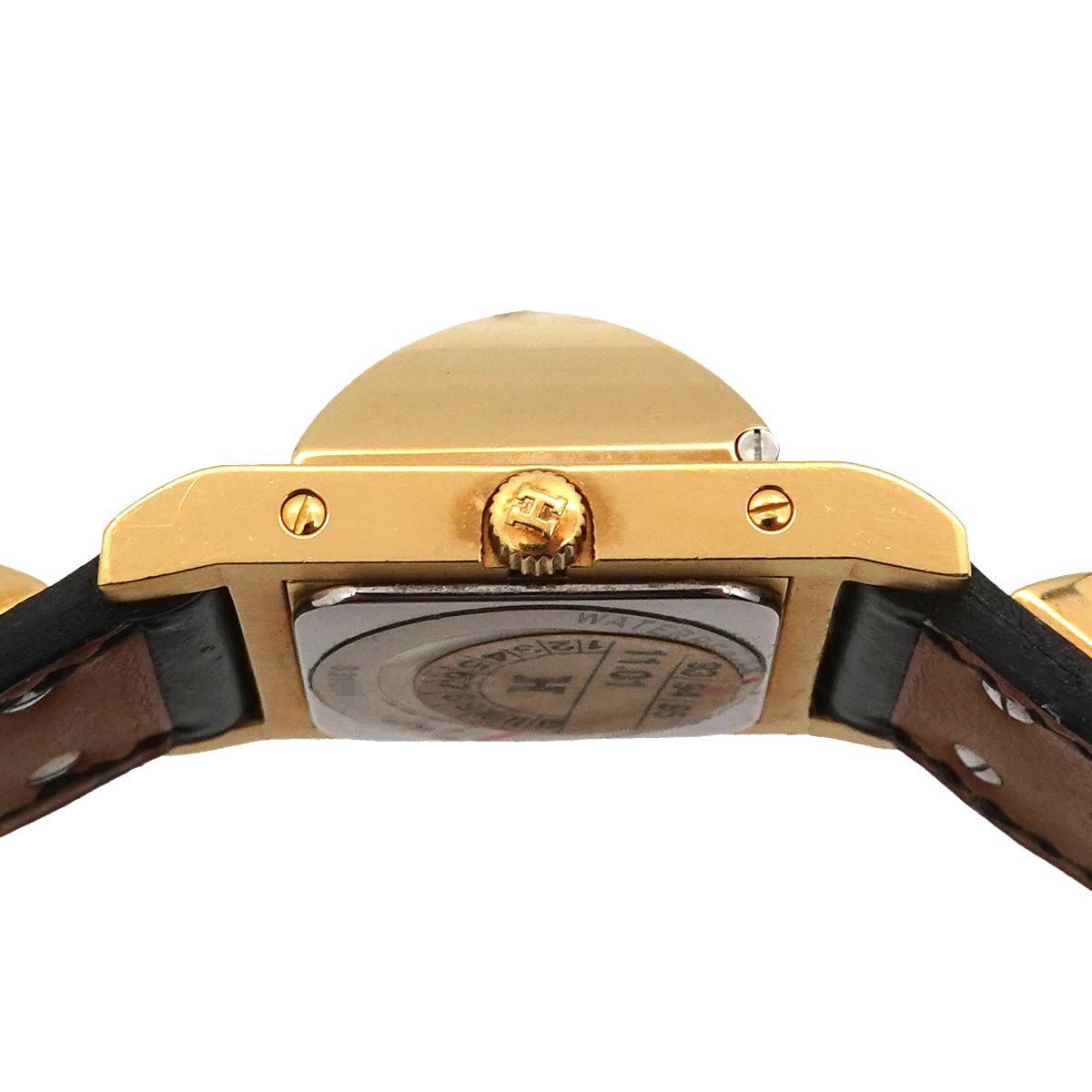 Medor Vintage pyramid Gold studs Quartz White Dial Ladies