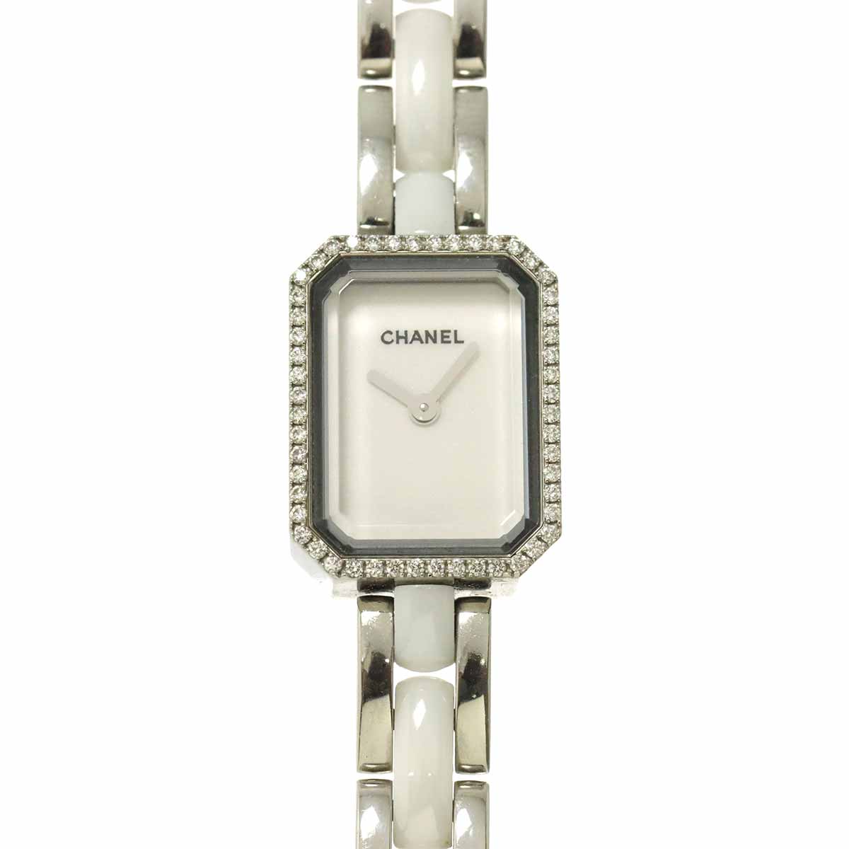 Premiere H2132 Diamond Bezel Ceramic Quartz White Dial Ladies
