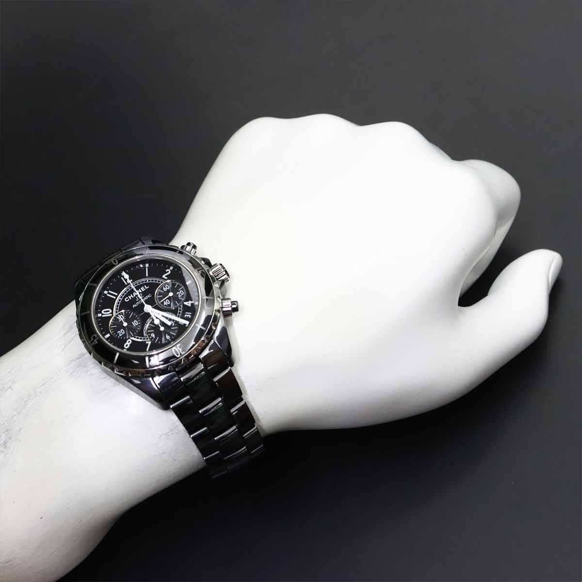 J12 41mm Chronograph H0940 Date Automatic Black Dial Mens