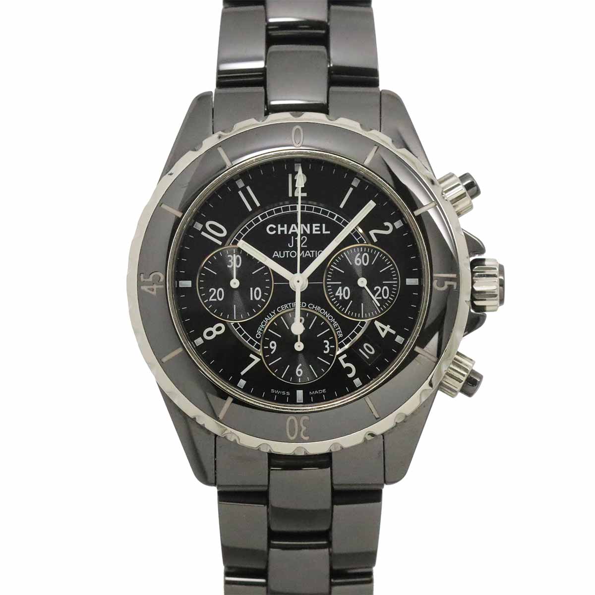 J12 41mm Chronograph H0940 Date Automatic Black Dial Mens