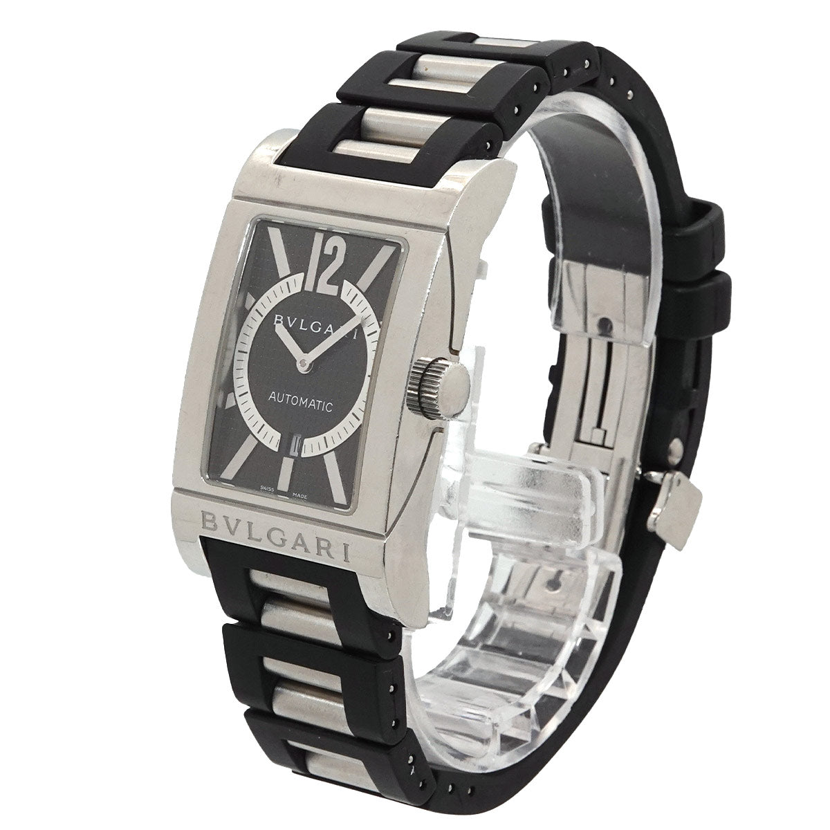 Rettangolo RT45S Automatic Date Black Dial Mens Watch