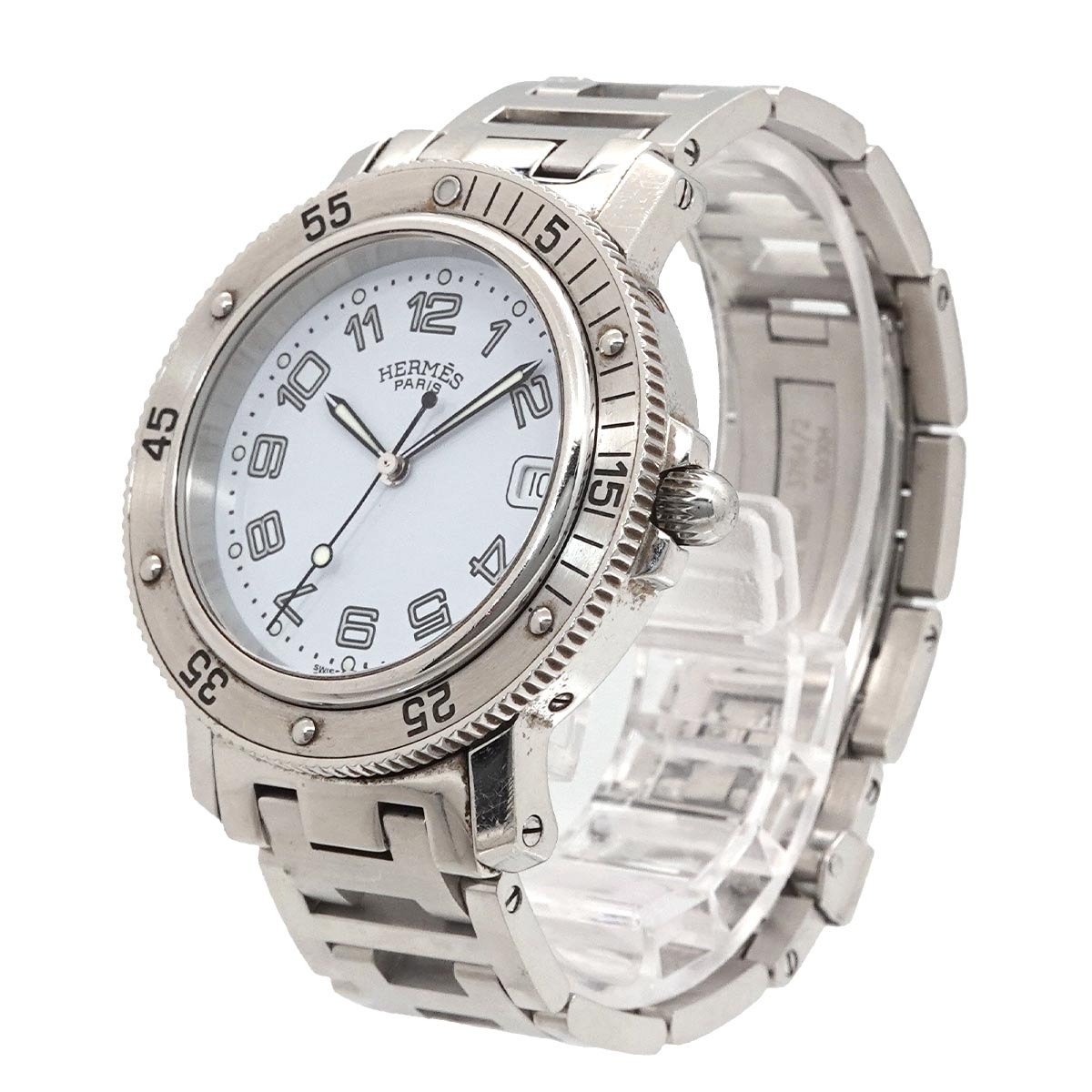 Clipper Diver CL7 710 White Dial Quartz Mens Wrist Watch