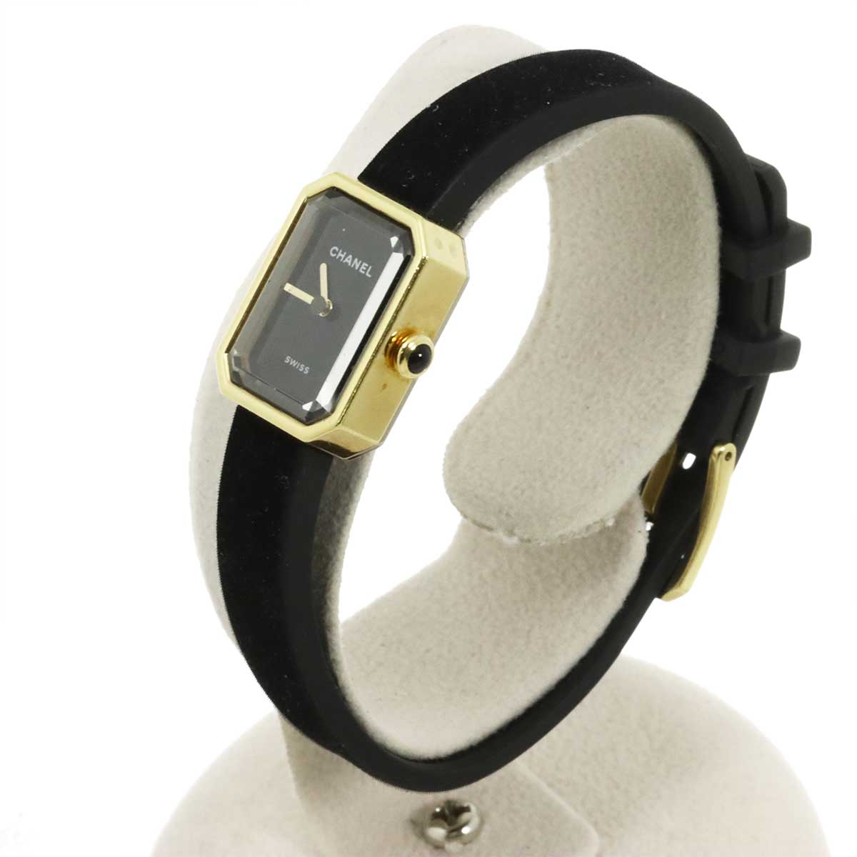 Premiere Velvet H6125 K18YG Quartz Black Dial Ladies