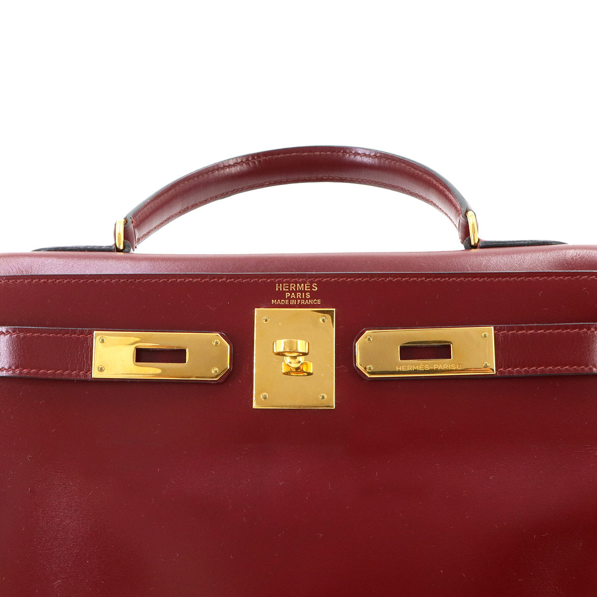 Kelly 28 2way Hand Shoulder Bag Box calf Rouge H Vintage