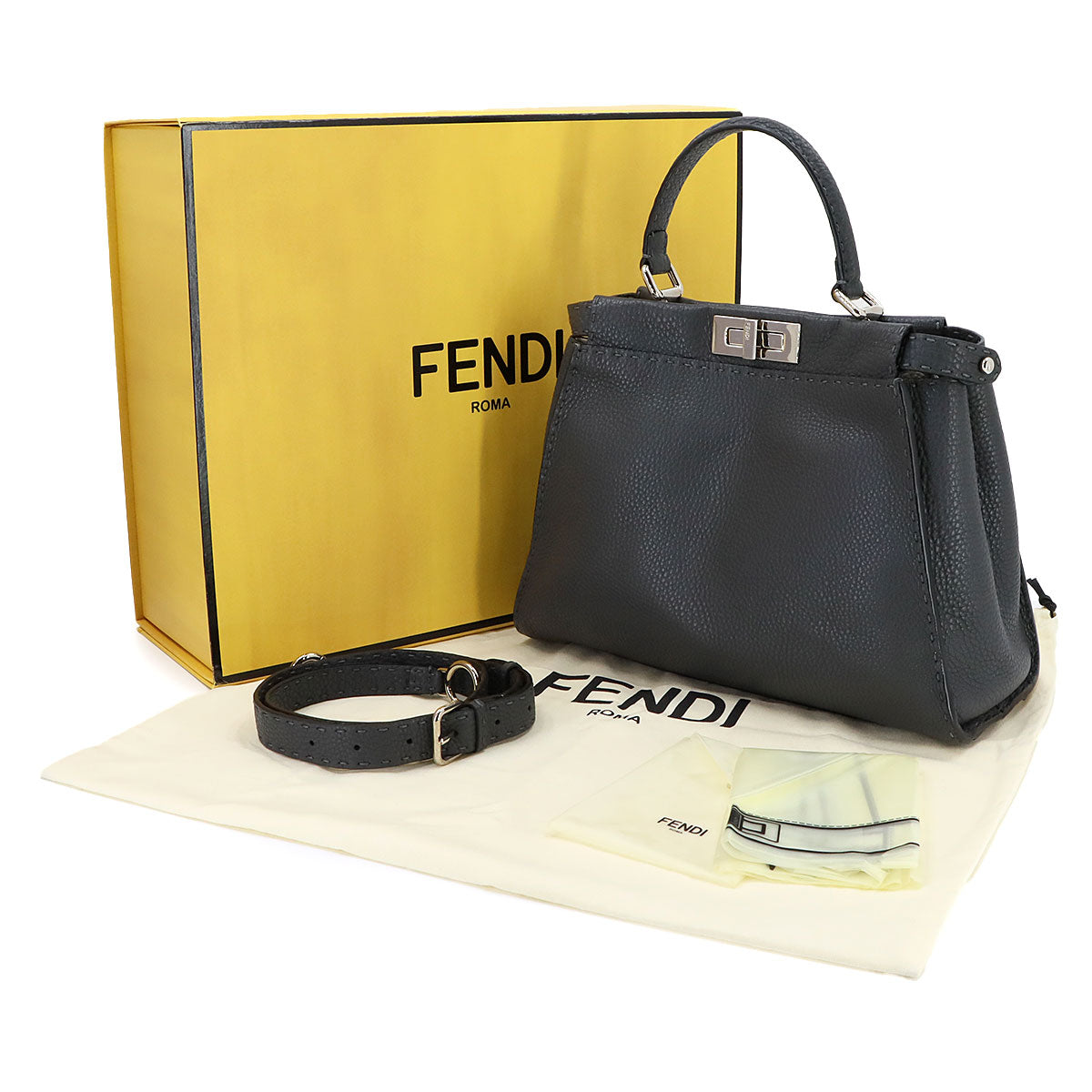 Seleria Peekaboo Regular Hand Shoulder Bag Leather Gray 8BN290