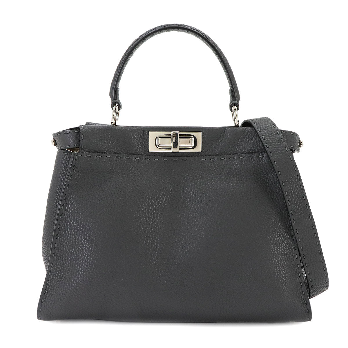 Seleria Peekaboo Regular Hand Shoulder Bag Leather Gray 8BN290