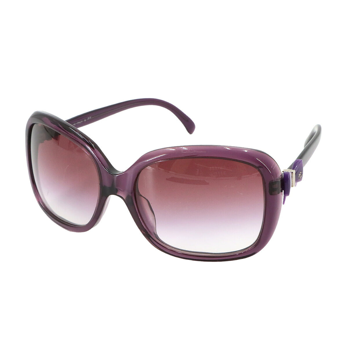 Sunglasses Ribbon Coco Logos Square Shape Purple Eyewear