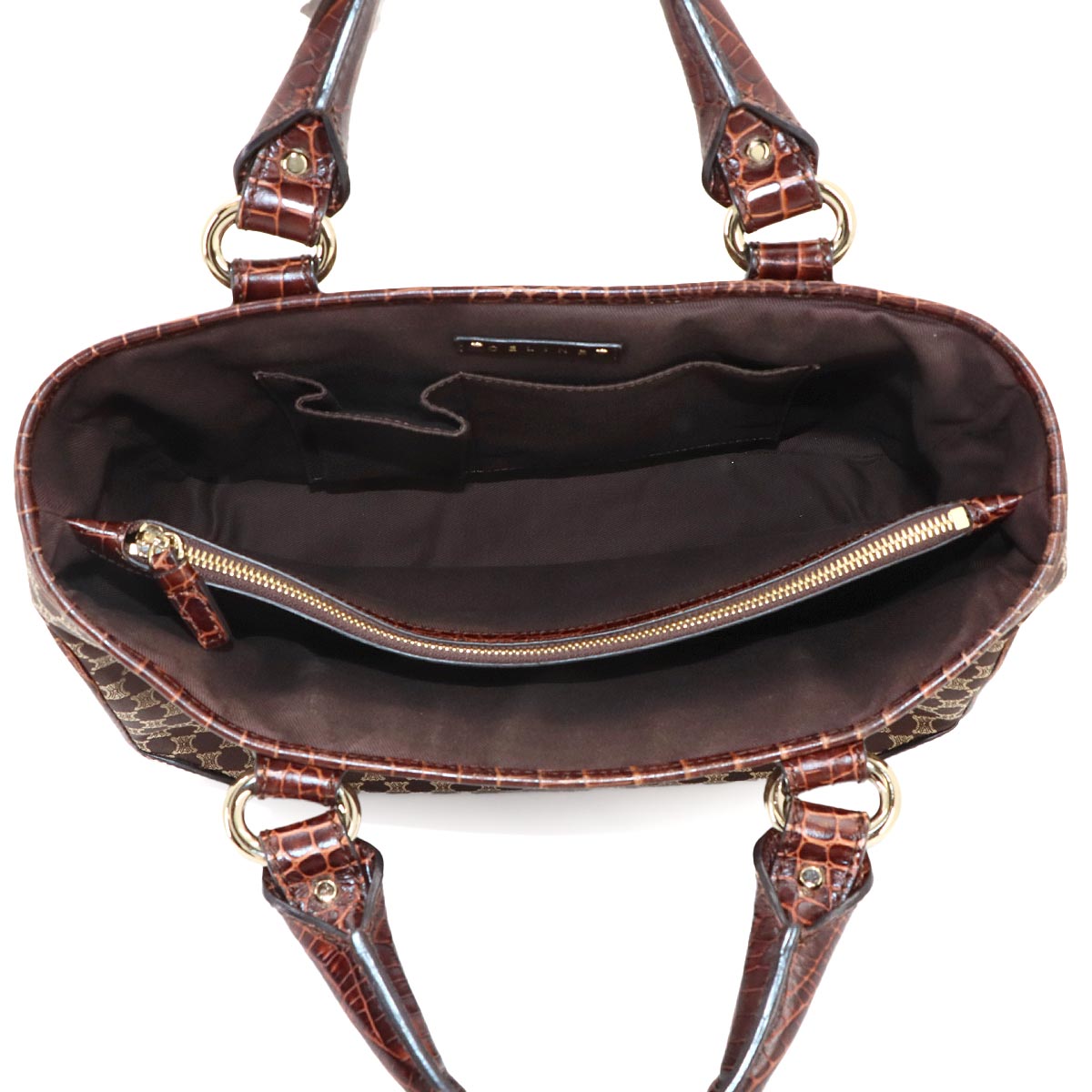 Macadam Boogie Hand Bag Canvas Leather Brown Vintage