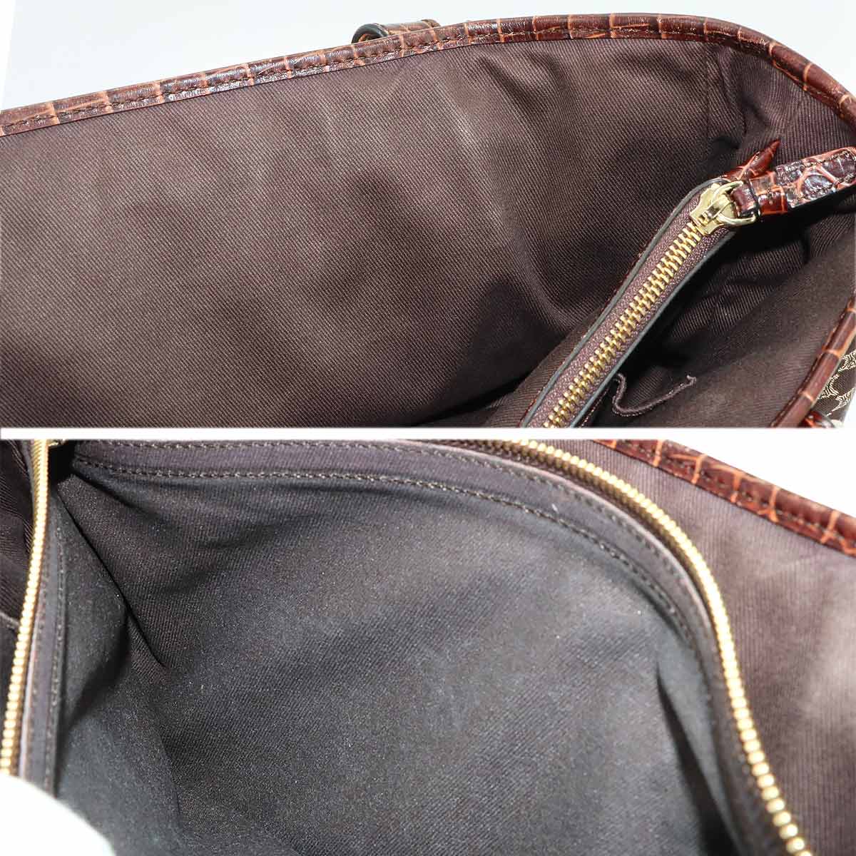 Macadam Boogie Hand Bag Canvas Leather Brown Vintage