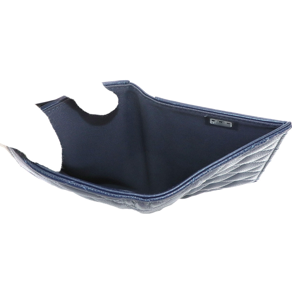 Matelasse Medium Flap Wallet Caviar Skin Leather Navy AP0232