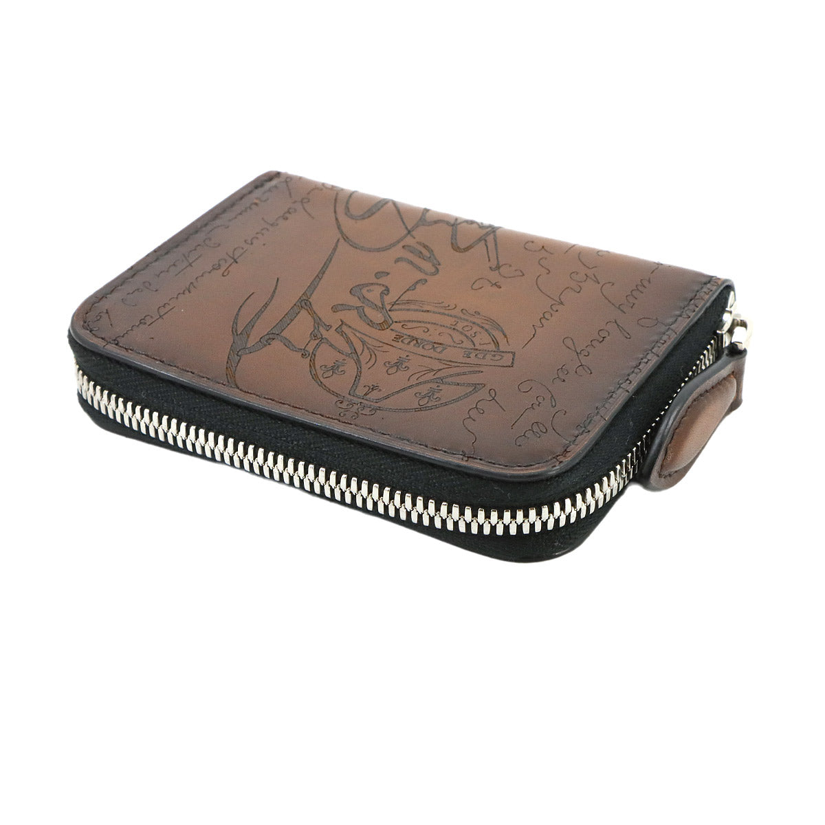 Calligraphy Wapa Coin Case Venetian Leather Brown Purse
