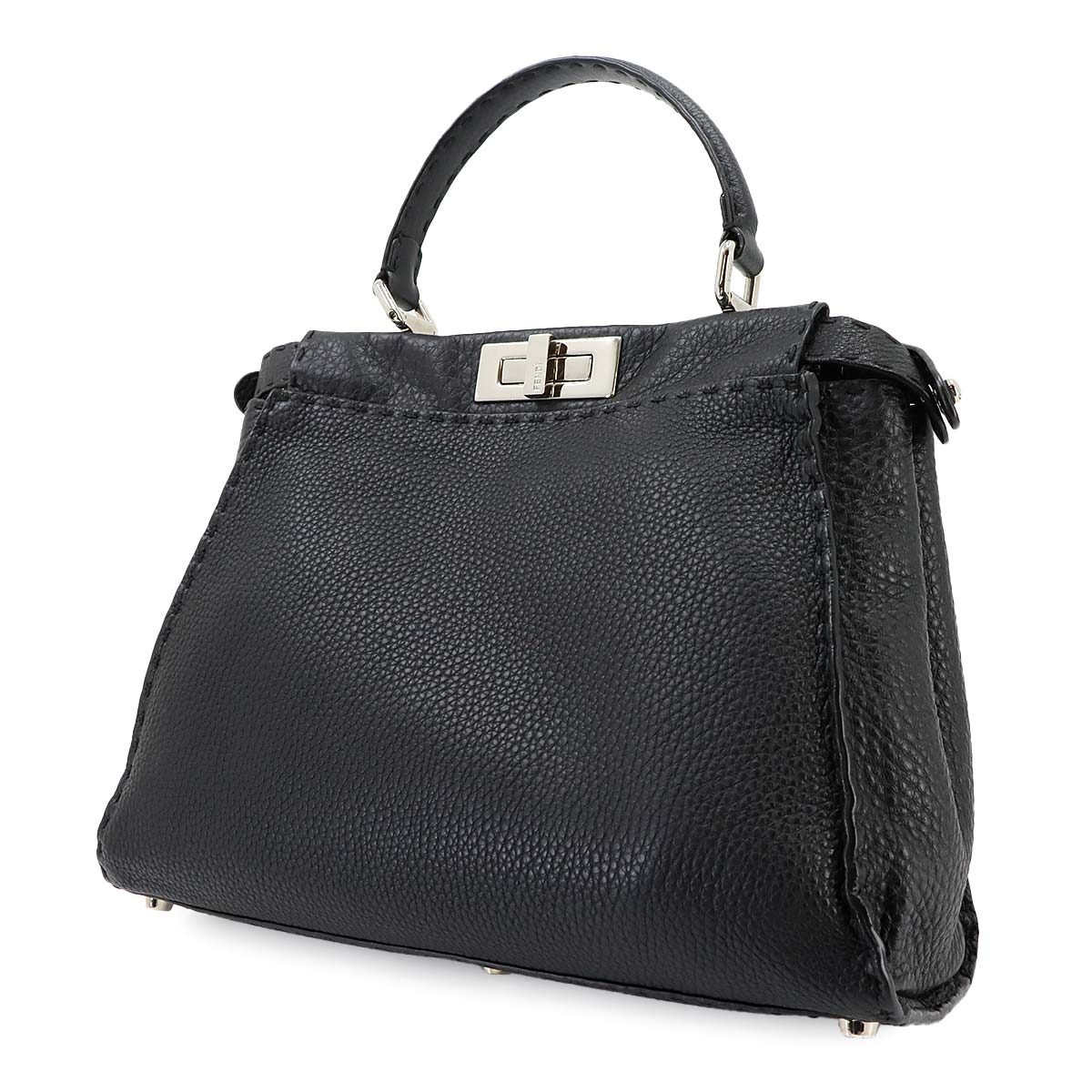 Selleria Peekaboo Regular Hand Shoulder Bag Leather Black 8BN290