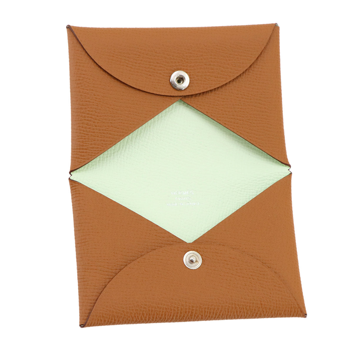 Calvi Verso Card Case Veau Epsom Gold Vert Fizz