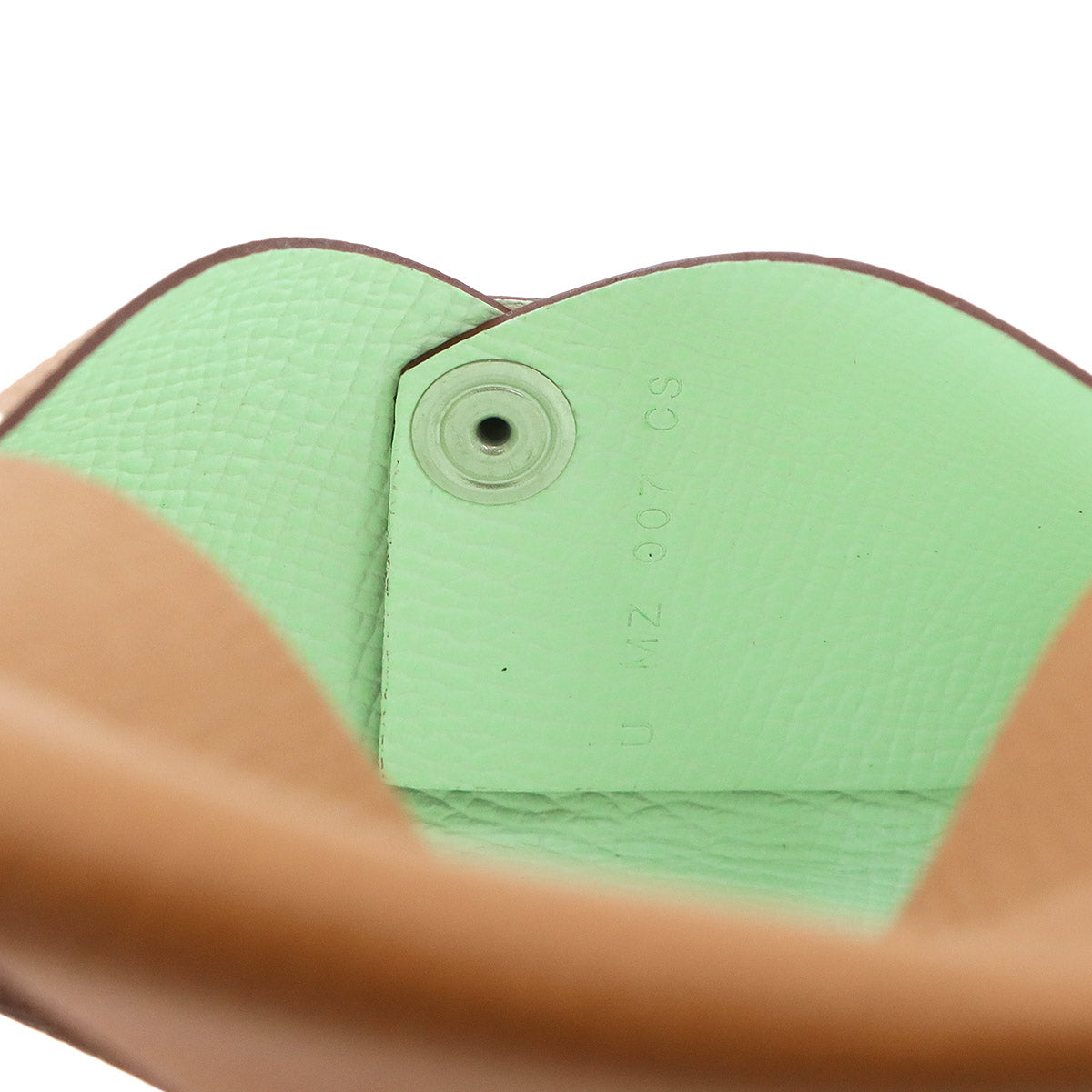 Calvi Verso Card Case Veau Epsom Gold Vert Fizz
