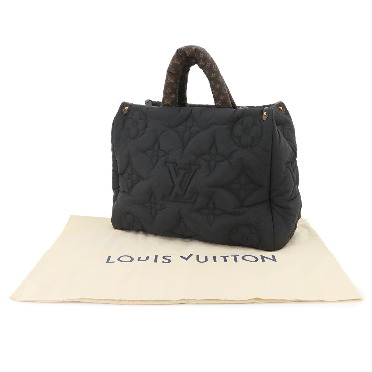 LV Pillow Onthego GM Hand Shoulder Bag Nylon Black M59005