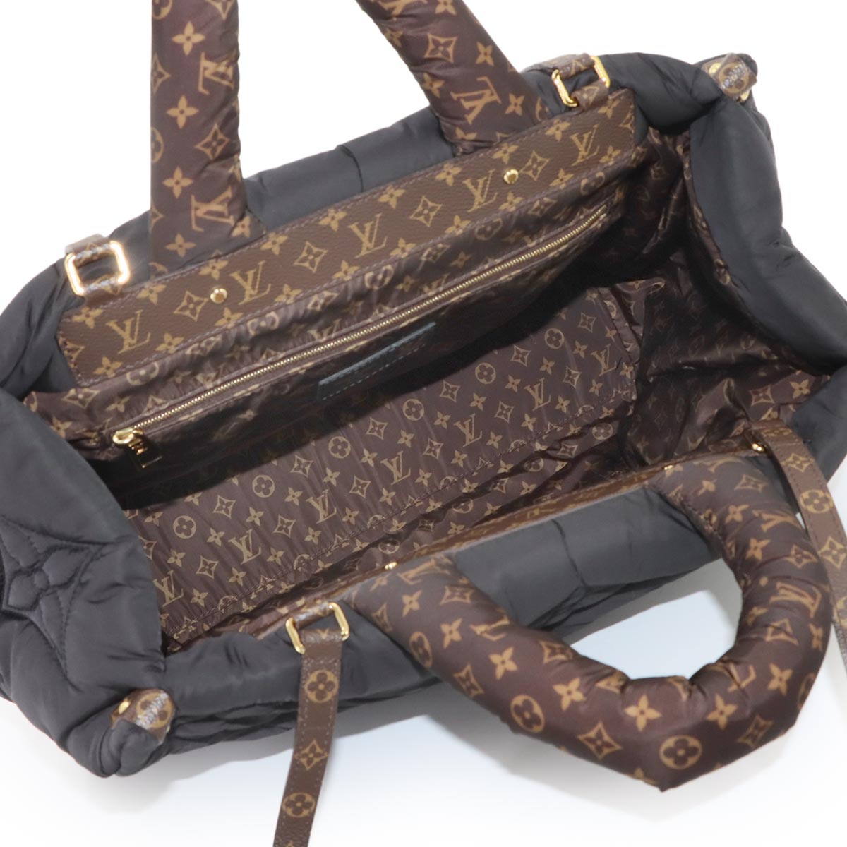 LV Pillow Onthego GM Hand Shoulder Bag Nylon Black M59005
