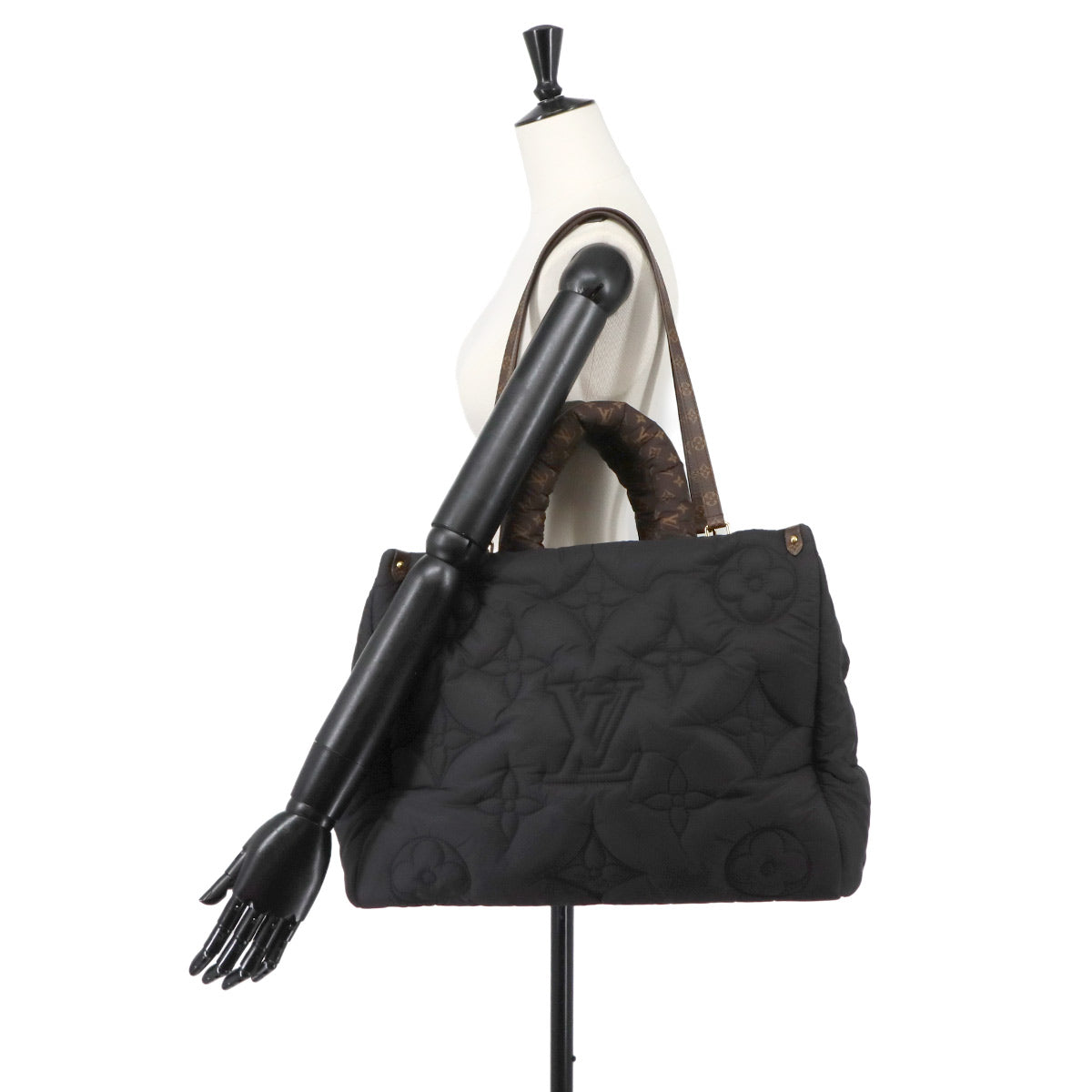 LV Pillow Onthego GM Hand Shoulder Bag Nylon Black M59005