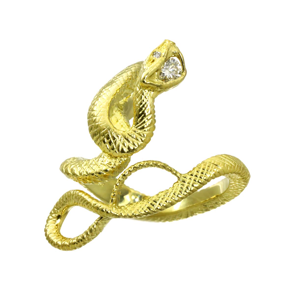Diamond 0.20ct/0.01ct Ring 18K YG 750 Size6.75(US)