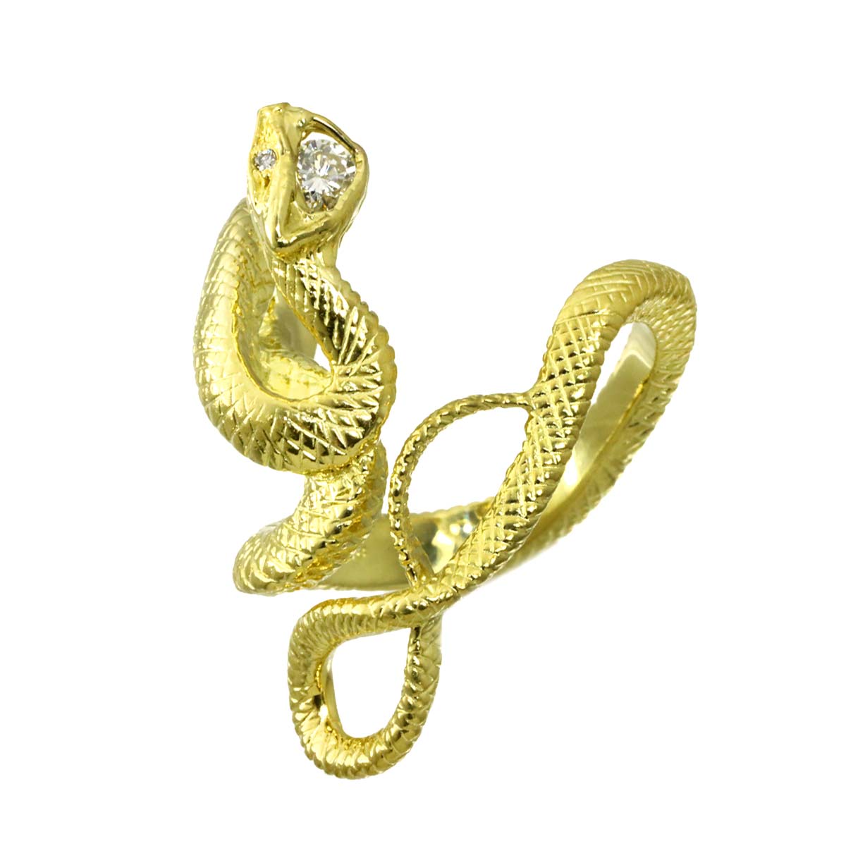 Diamond 0.20ct/0.01ct Ring 18K YG 750 Size6.75(US)