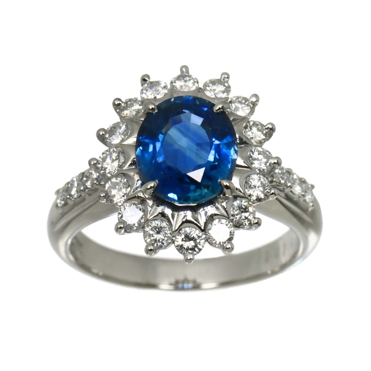 Sapphire 2.17ct Diamond 0.65ct Ring Pt Platinum size5.5-5.75(US)