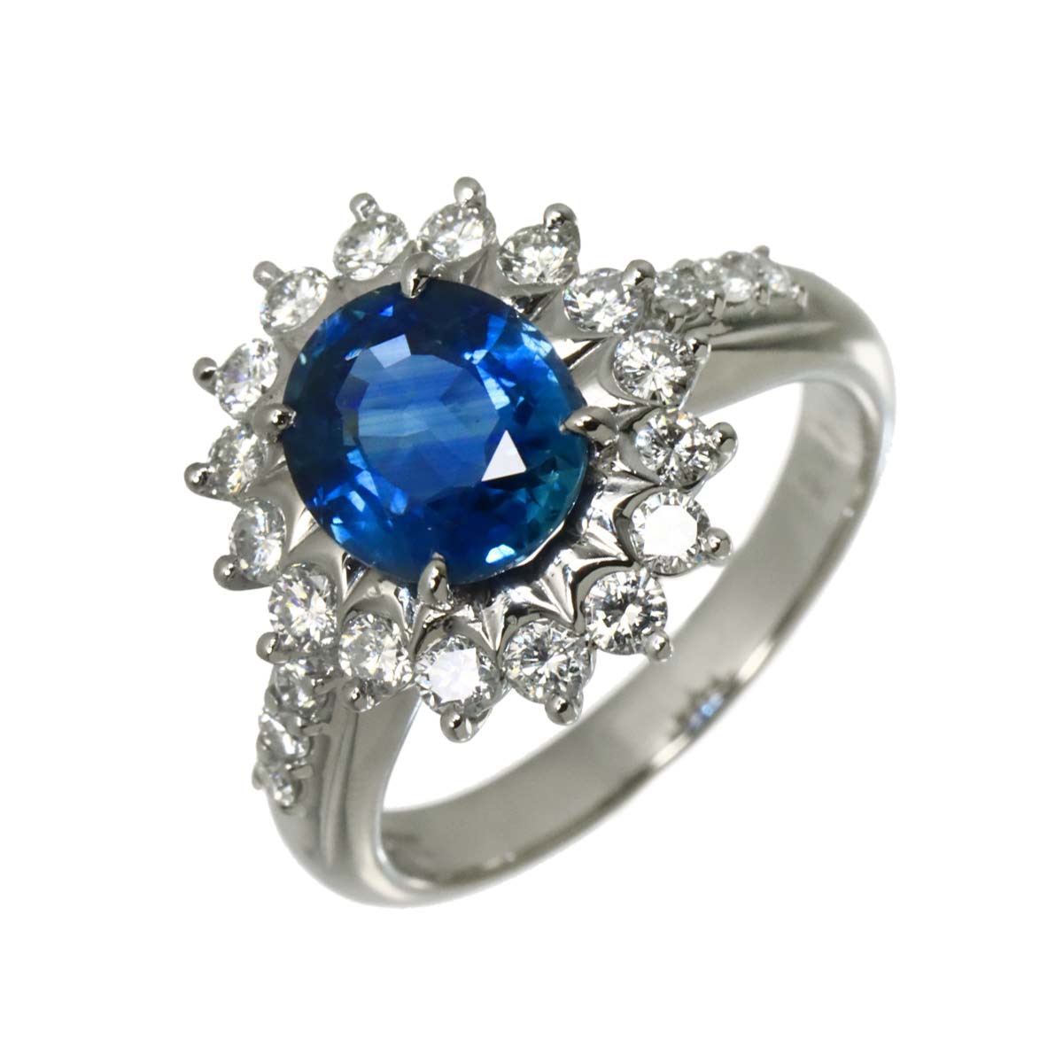 Sapphire 2.17ct Diamond 0.65ct Ring Pt Platinum size5.5-5.75(US)
