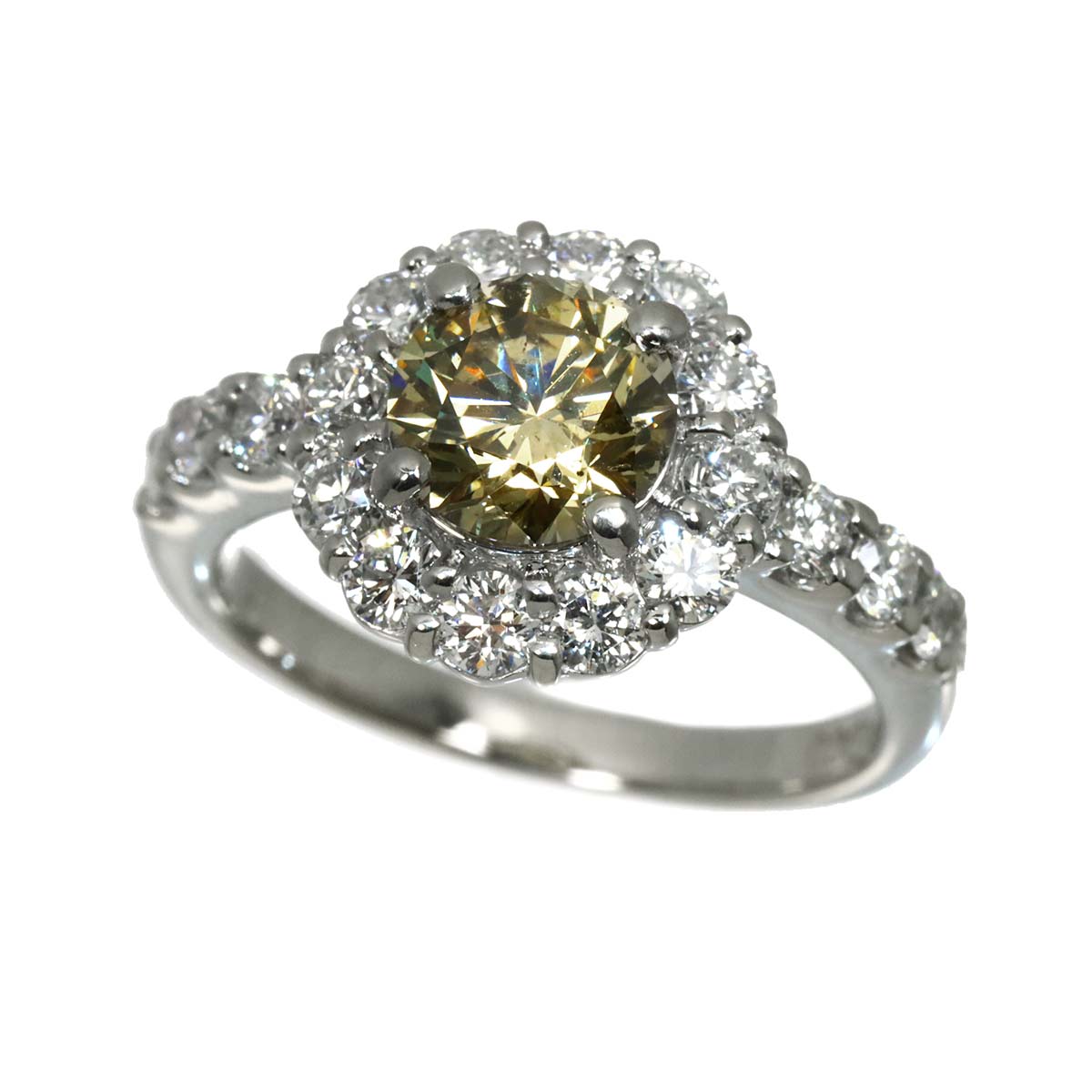 Diamond 1.010ct FLYB/I1 0.80ct Ring Pt Platinum size4.5(US)