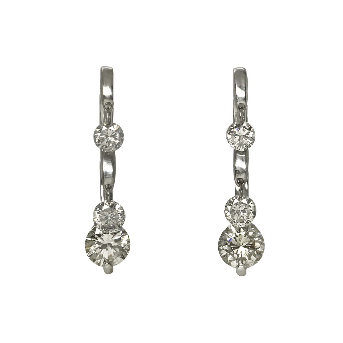 Diamond 0.541ct/0.541ct Earrings Pierced Pt Platinum