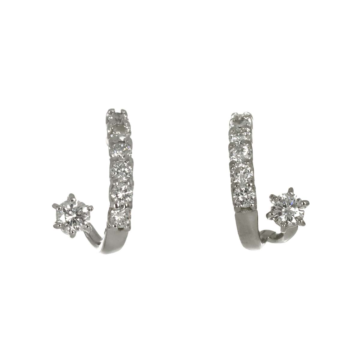 Diamond 0.20ct/0.20ct Earrings Pierced Pt Platinum