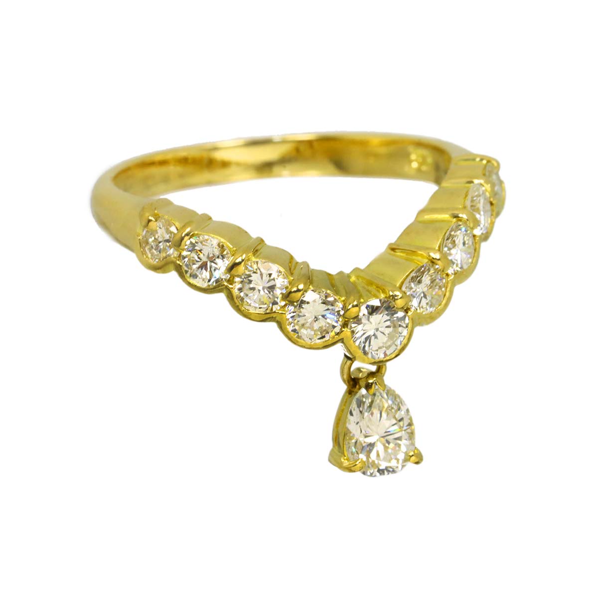 Diamond 0.98ct Ring 18K YG 750 Size5.75-6(US)