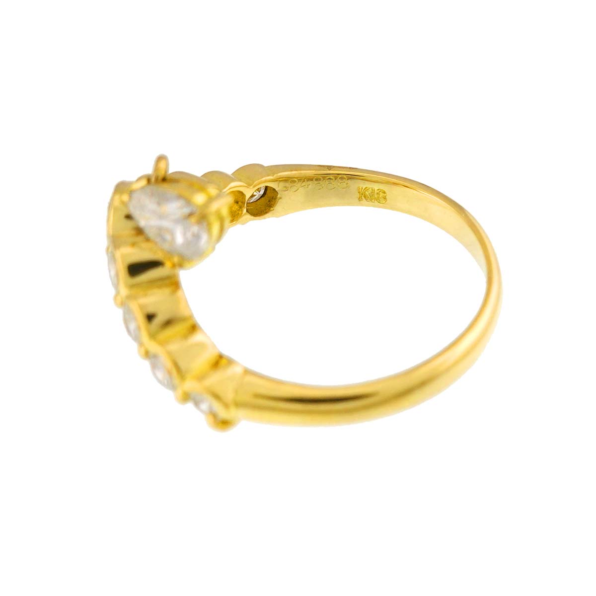 Diamond 0.98ct Ring 18K YG 750 Size5.75-6(US)