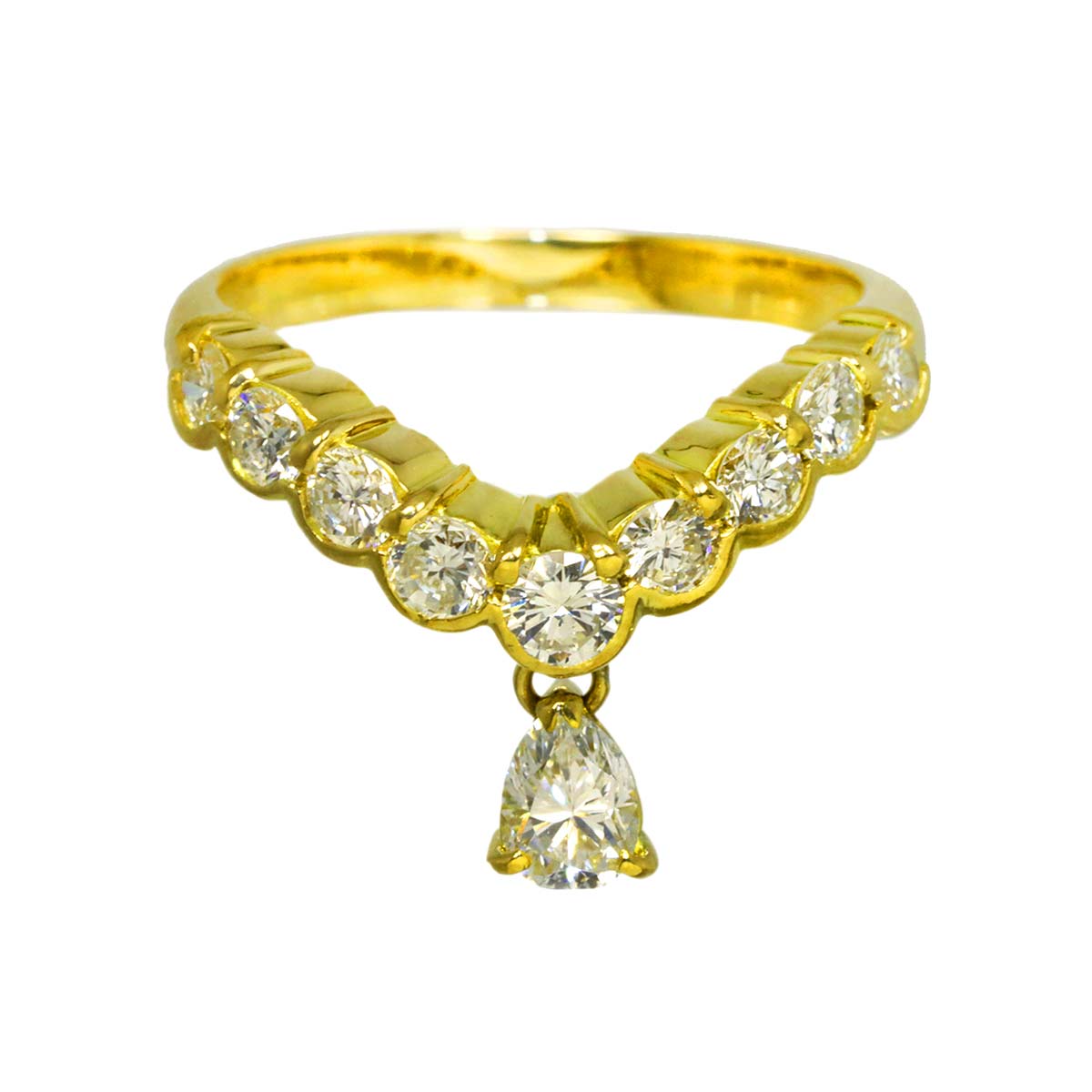 Diamond 0.98ct Ring 18K YG 750 Size5.75-6(US)