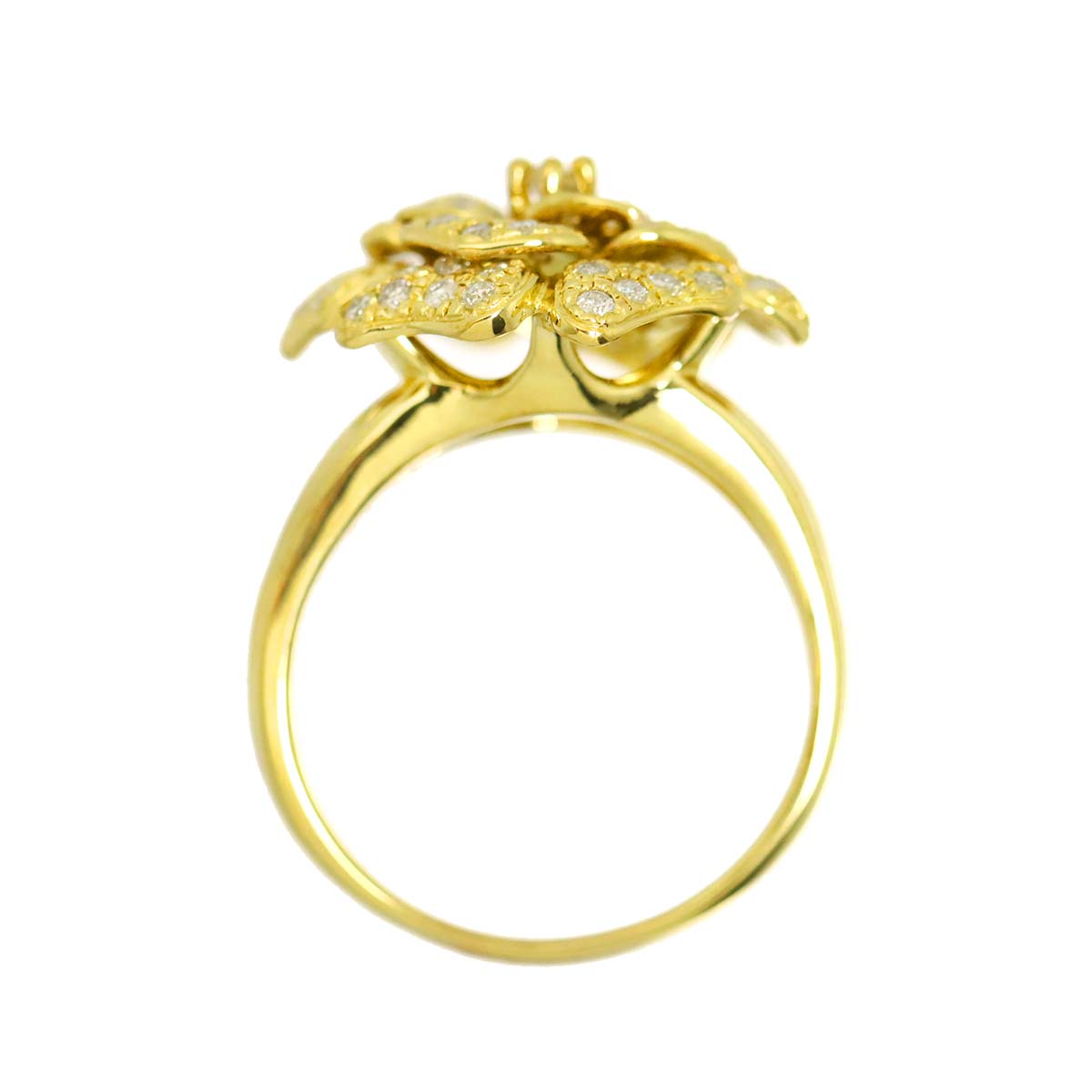 Diamond 1.14ct Ring 18K YG Yellow Gold 750 Size9(US)