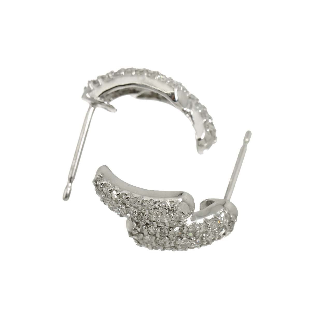 Diamond 0.50ct/0.50ct Earrings Pierced 14K K14 WG 585